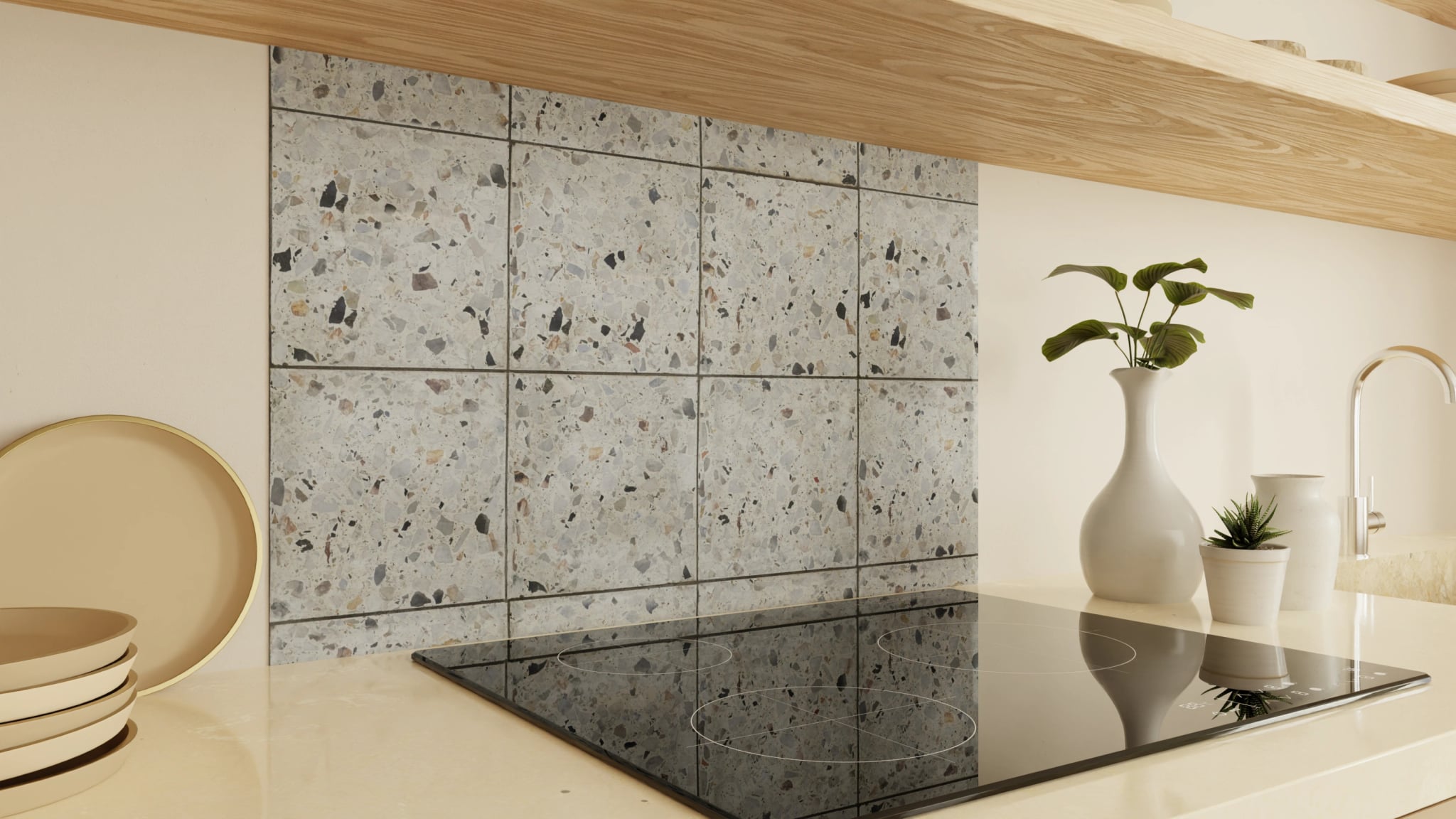 Spritzschutz - Terrazzo Grau Bunt – Bild 2