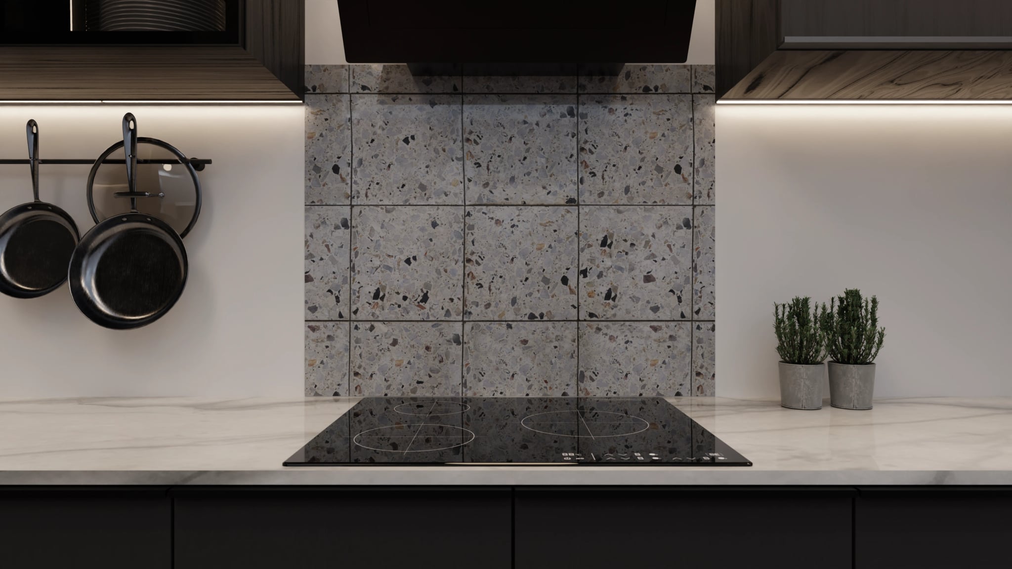 Spritzschutz - Terrazzo Grau Bunt – Bild 3