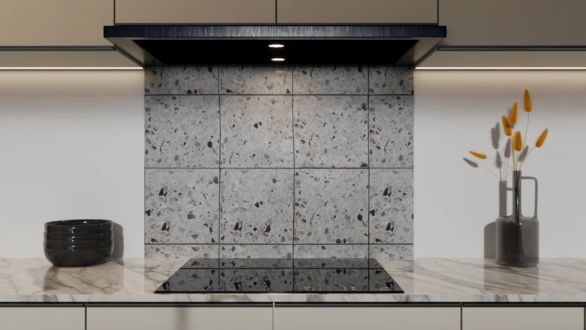 Spritzschutz - Terrazzo Grau Bunt – Bild 5