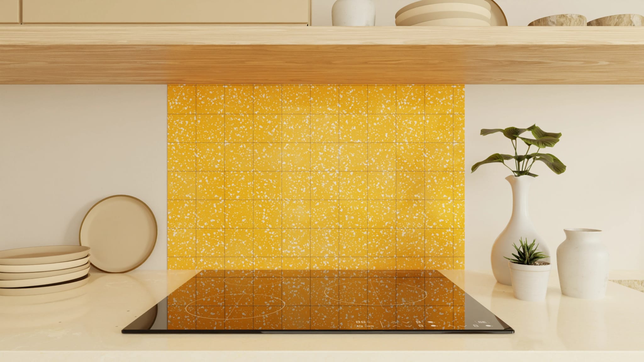 Spritzschutz - Terrazzo Orange-Sprenkel