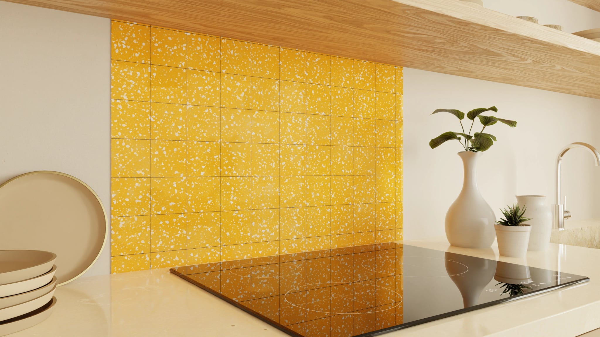 Spritzschutz - Terrazzo Orange-Sprenkel – Bild 2