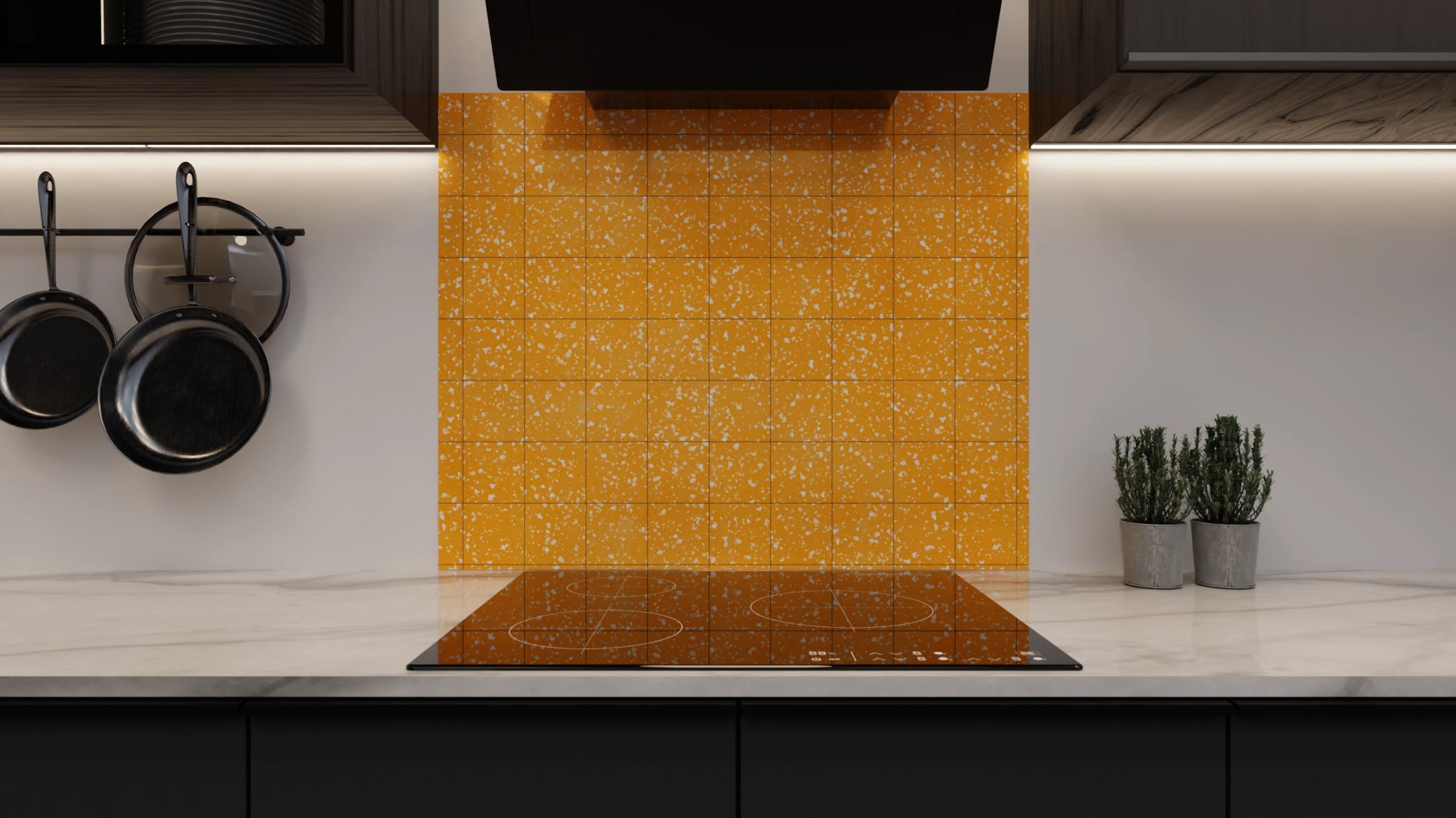 Spritzschutz - Terrazzo Orange-Sprenkel – Bild 3