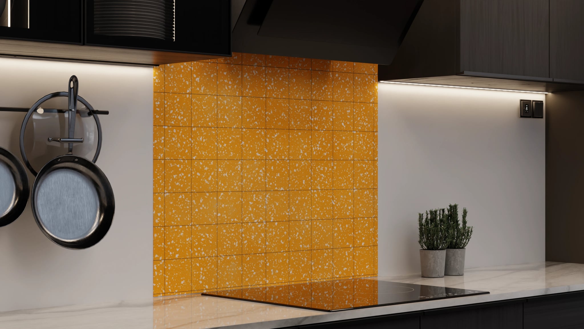 Spritzschutz - Terrazzo Orange-Sprenkel – Bild 4