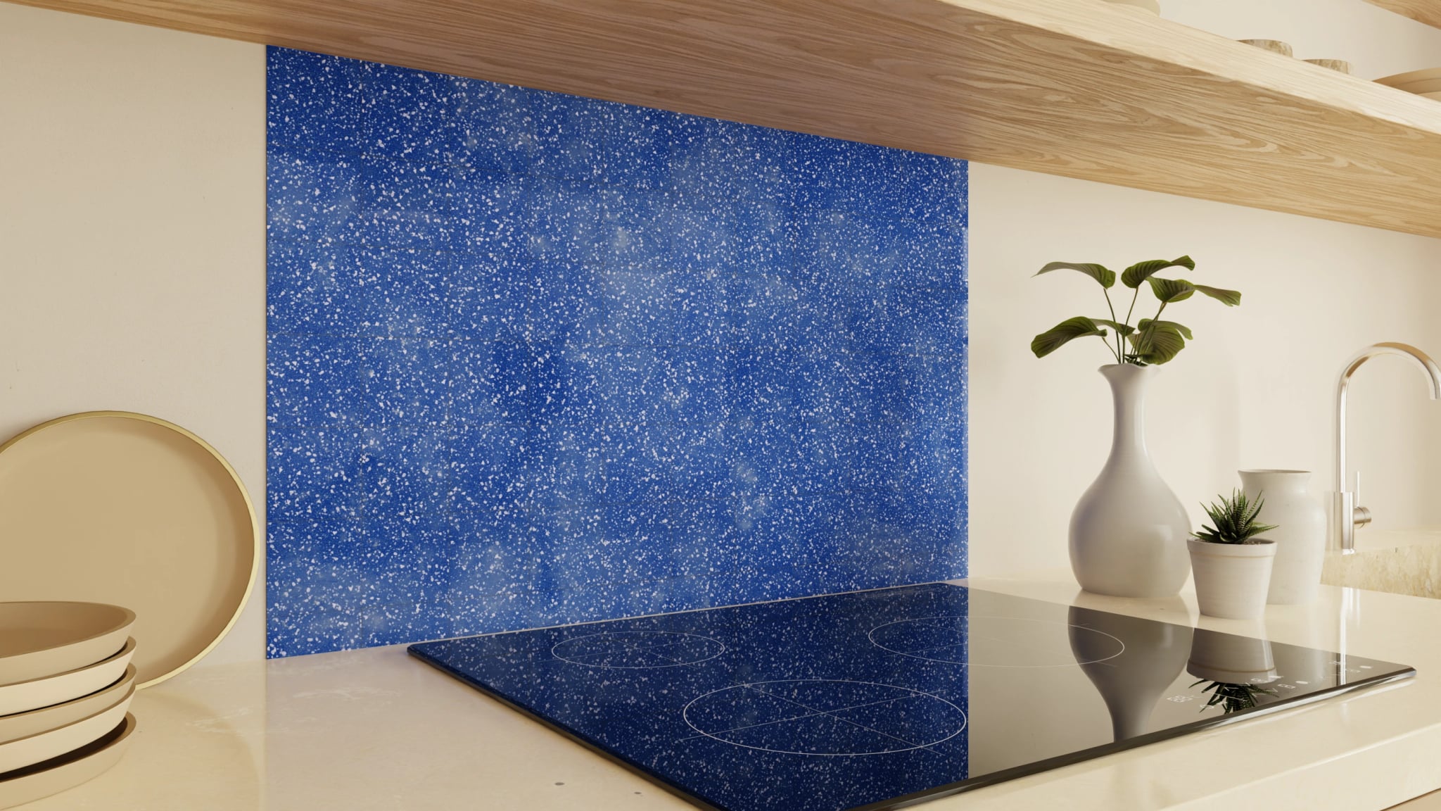 Spritzschutz - Terrazzo Kobalt-Sprenkel – Bild 2