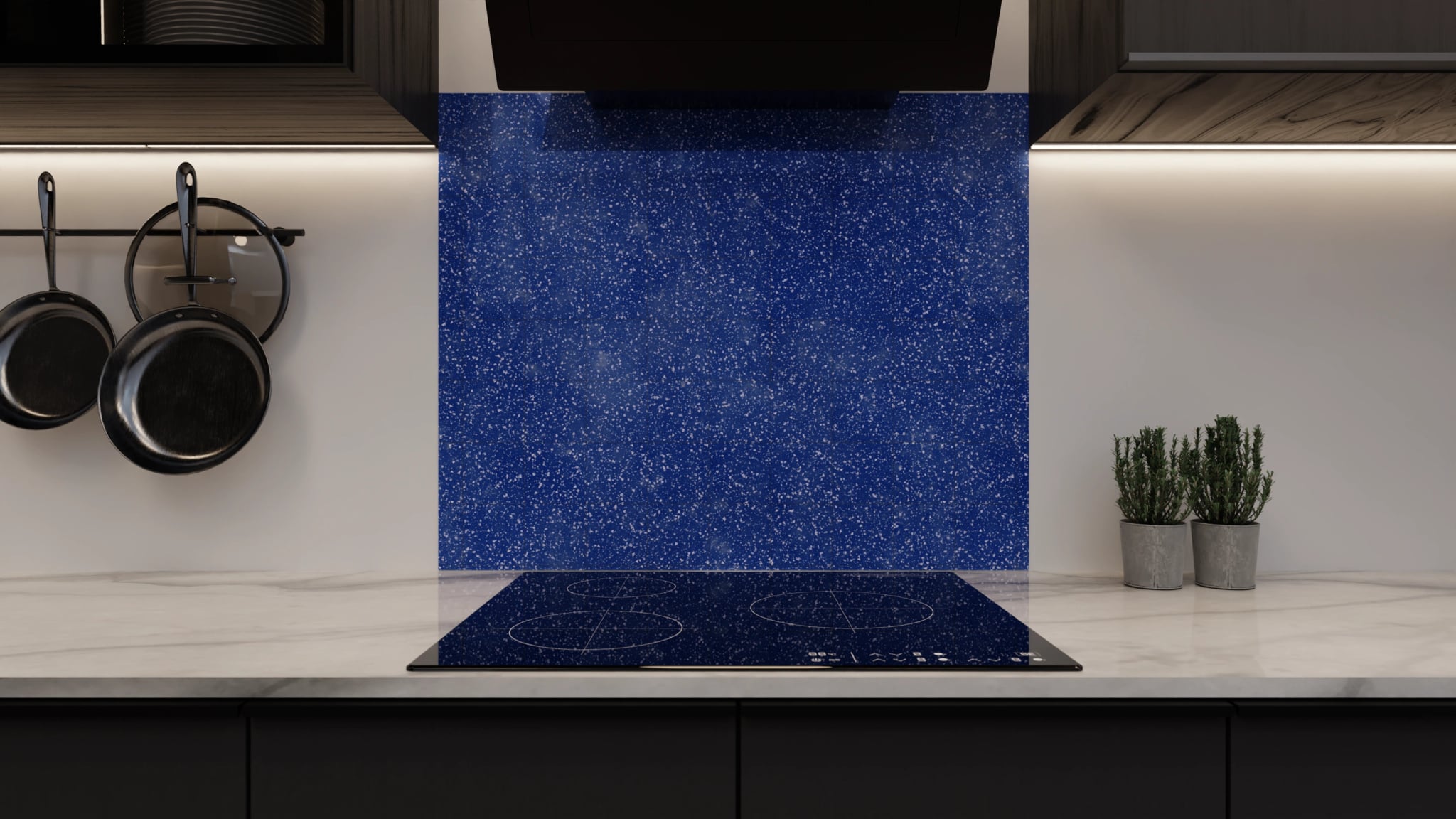 Spritzschutz - Terrazzo Kobalt-Sprenkel – Bild 3