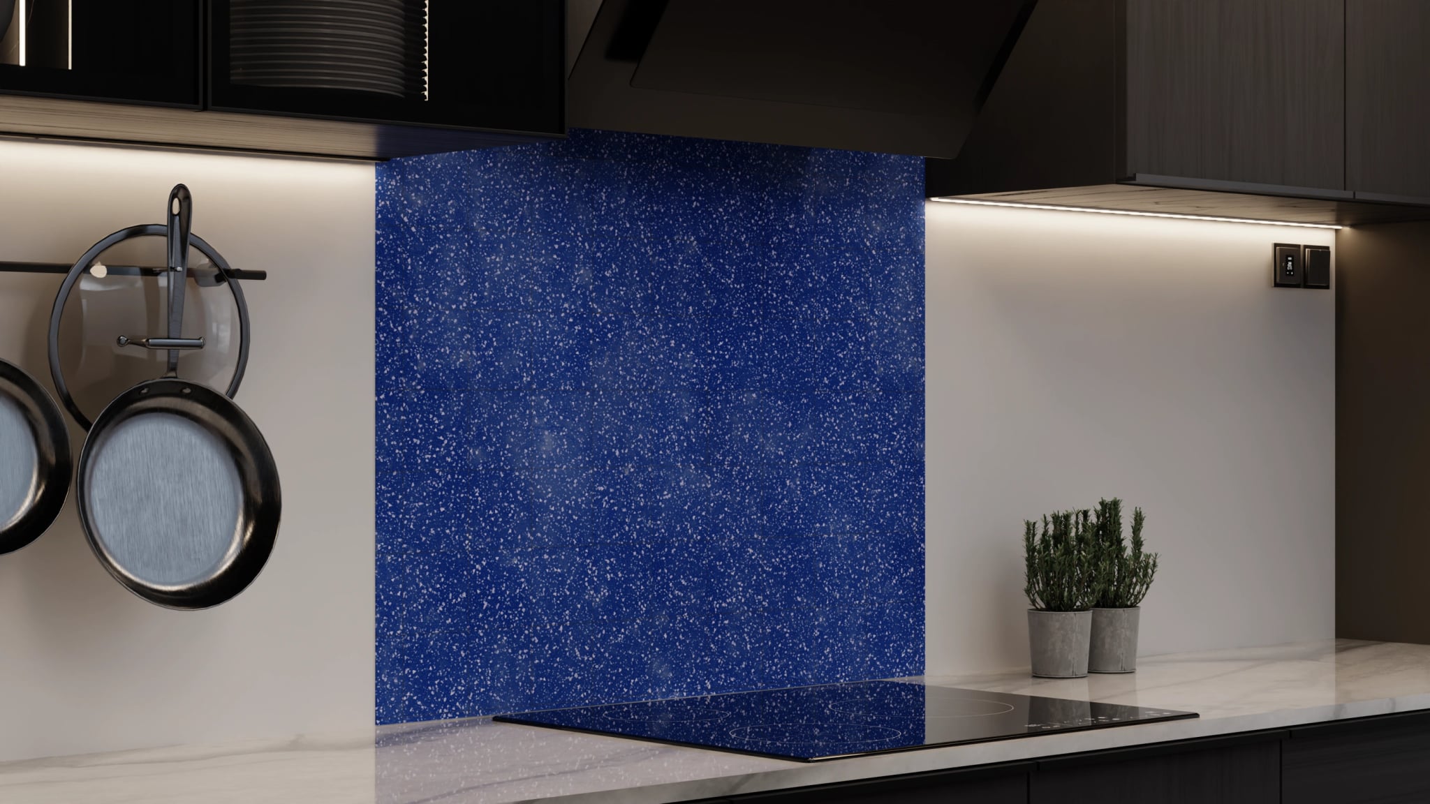 Spritzschutz - Terrazzo Kobalt-Sprenkel – Bild 4