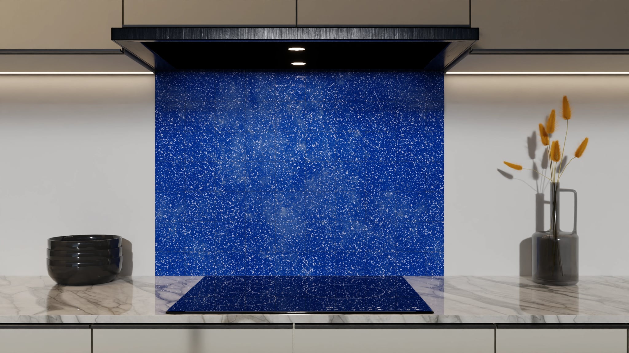 Spritzschutz - Terrazzo Kobalt-Sprenkel – Bild 5
