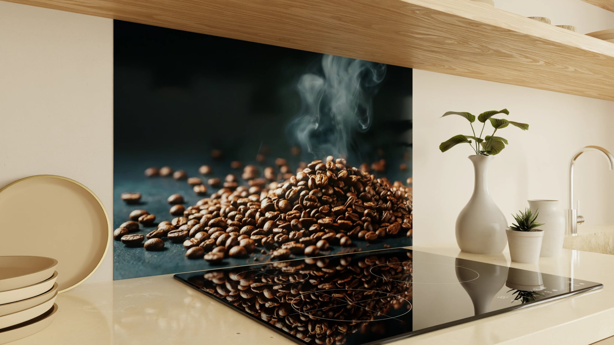 Spritzschutz - Kaffeebohnen Rauch Dunkel – Bild 2