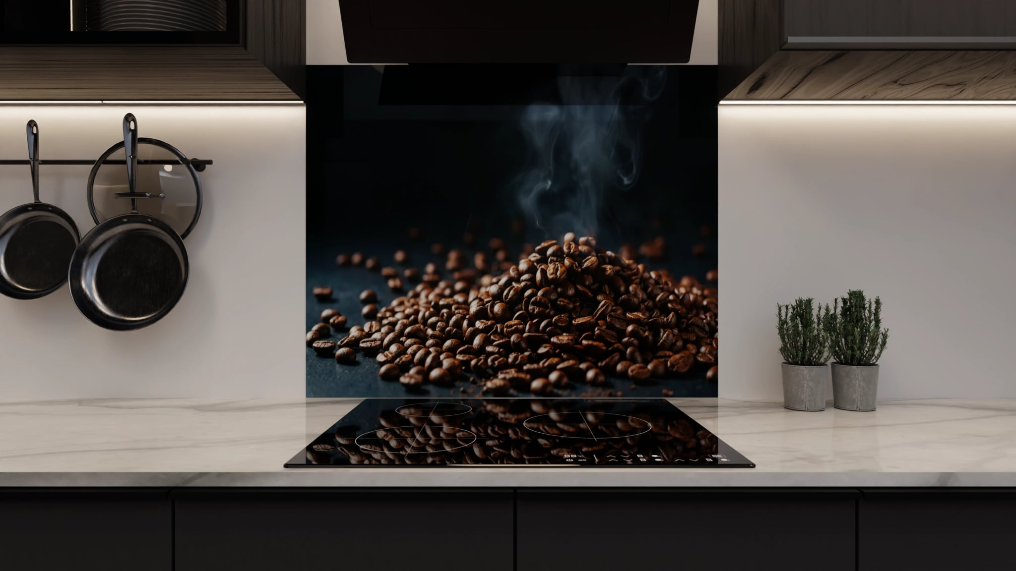 Spritzschutz - Kaffeebohnen Rauch Dunkel – Bild 3