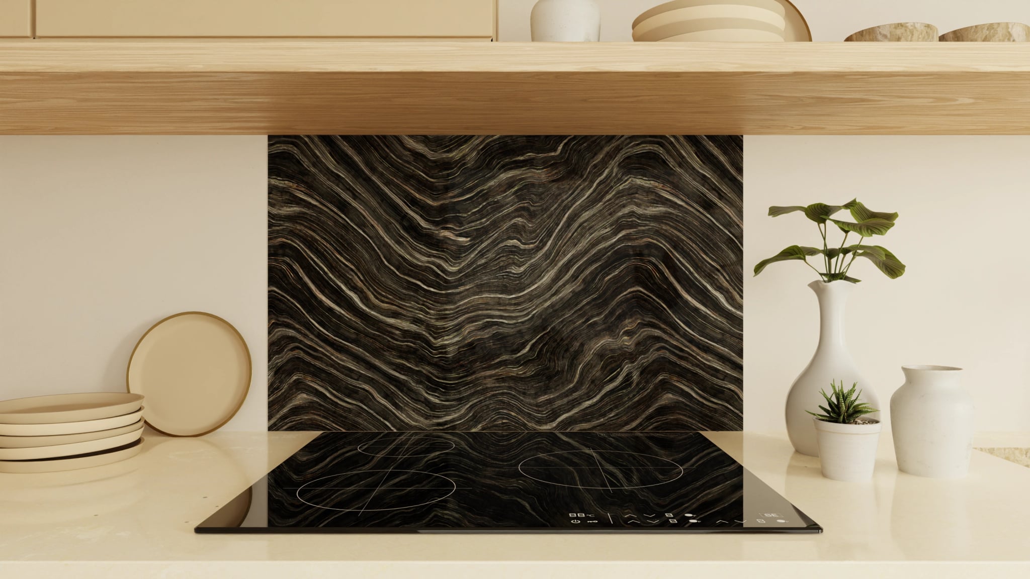 Spritzschutz - Onyx Schwarz-Gold – Bild 1