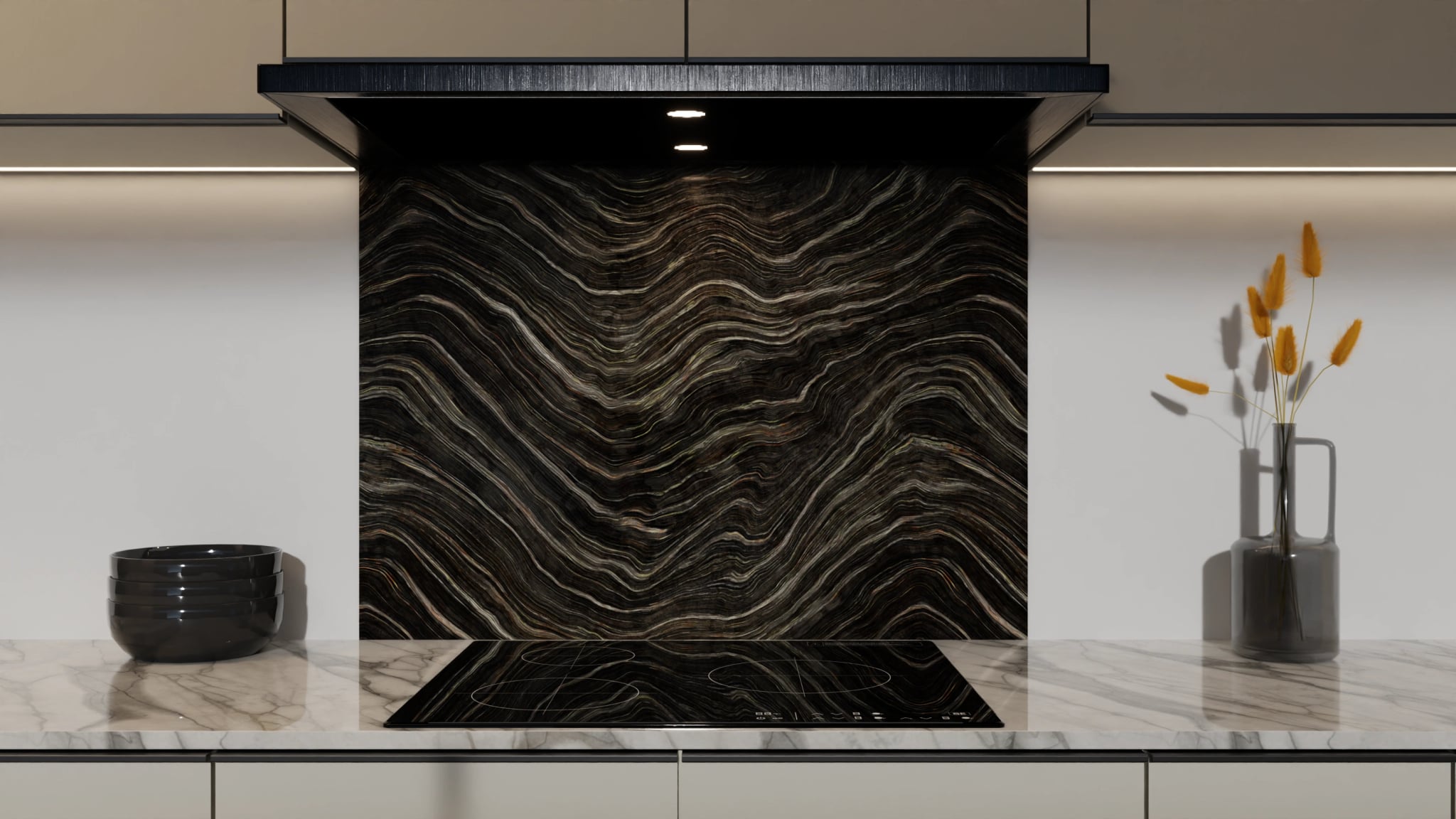 Spritzschutz - Onyx Schwarz-Gold – Bild 5