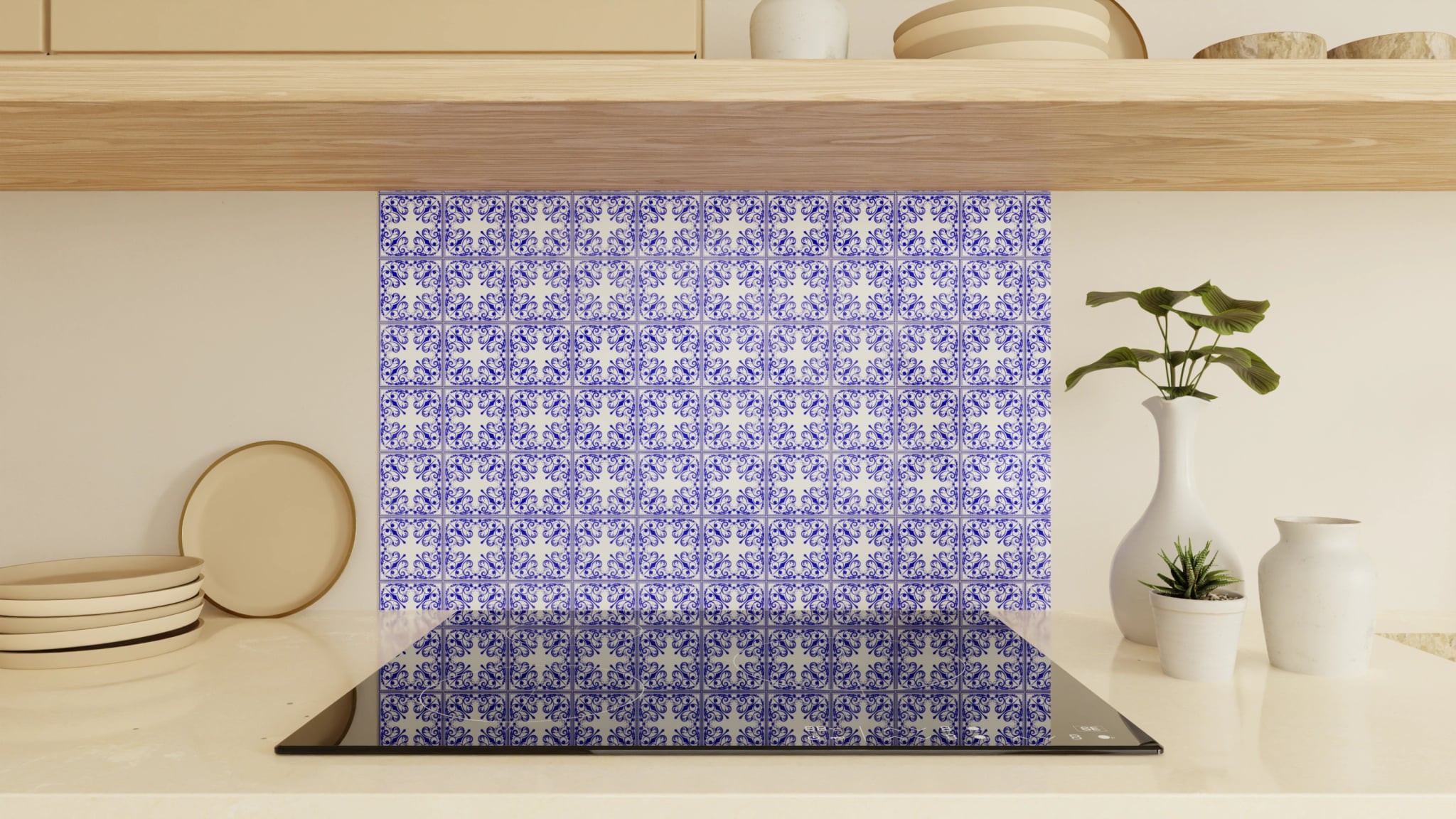 Spritzschutz - Azulejo Kobalt Klein – Bild 1