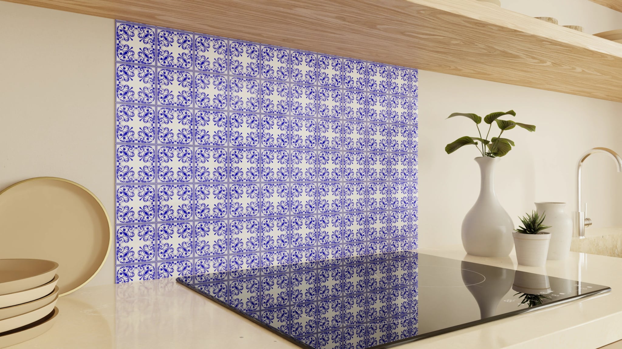 Spritzschutz - Azulejo Kobalt Klein – Bild 2