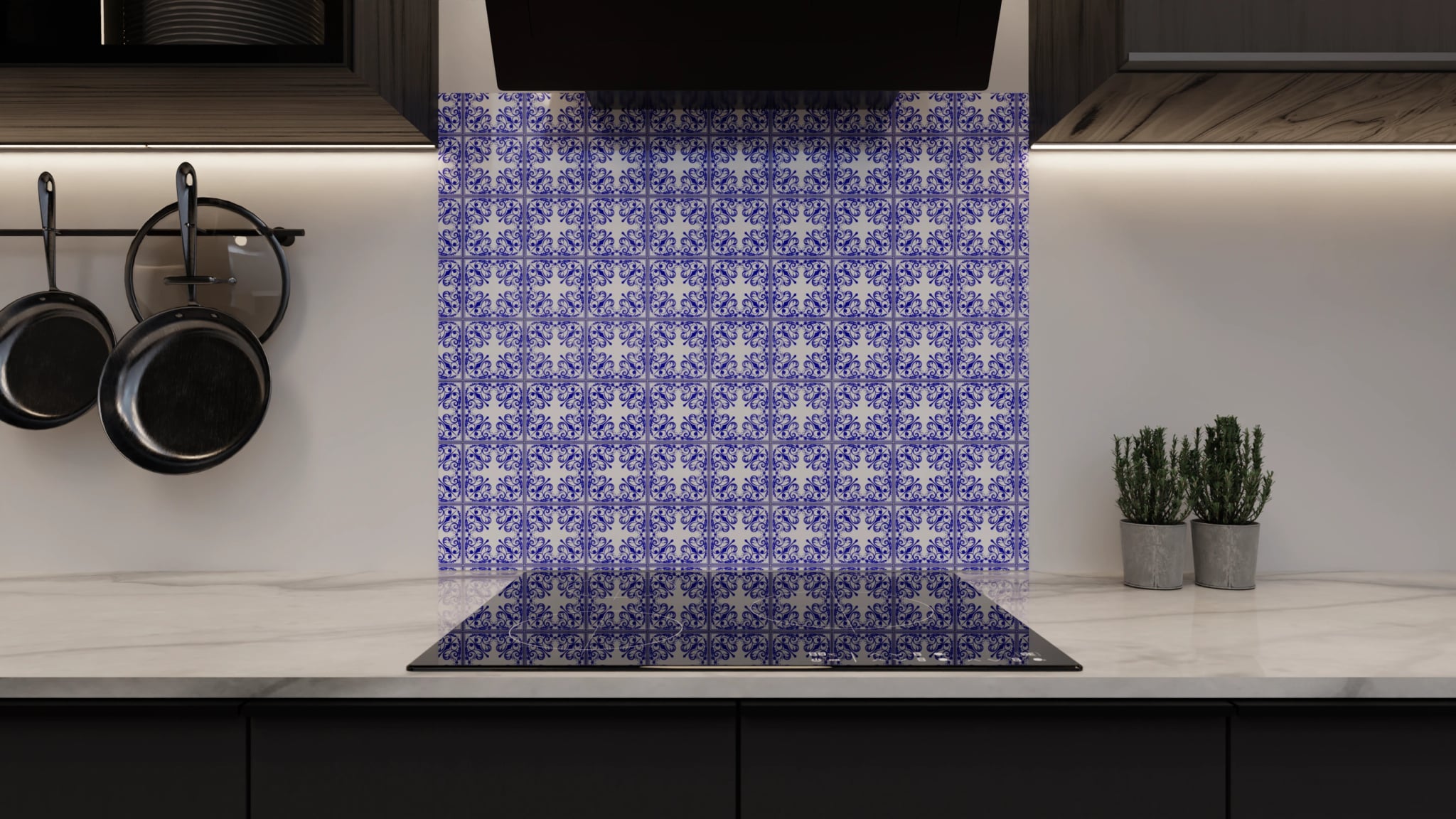 Spritzschutz - Azulejo Kobalt Klein – Bild 3