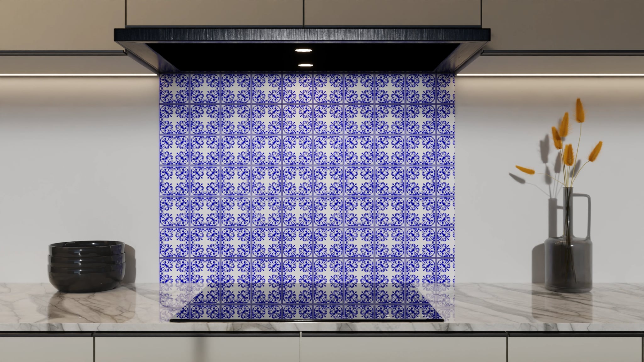 Spritzschutz - Azulejo Kobalt Klein – Bild 5