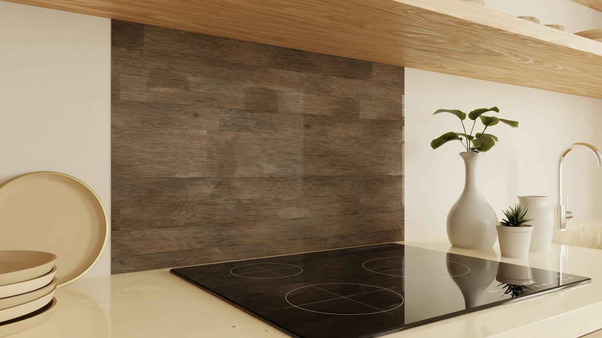 Spritzschutz - Holz Planken Grau – Bild 2