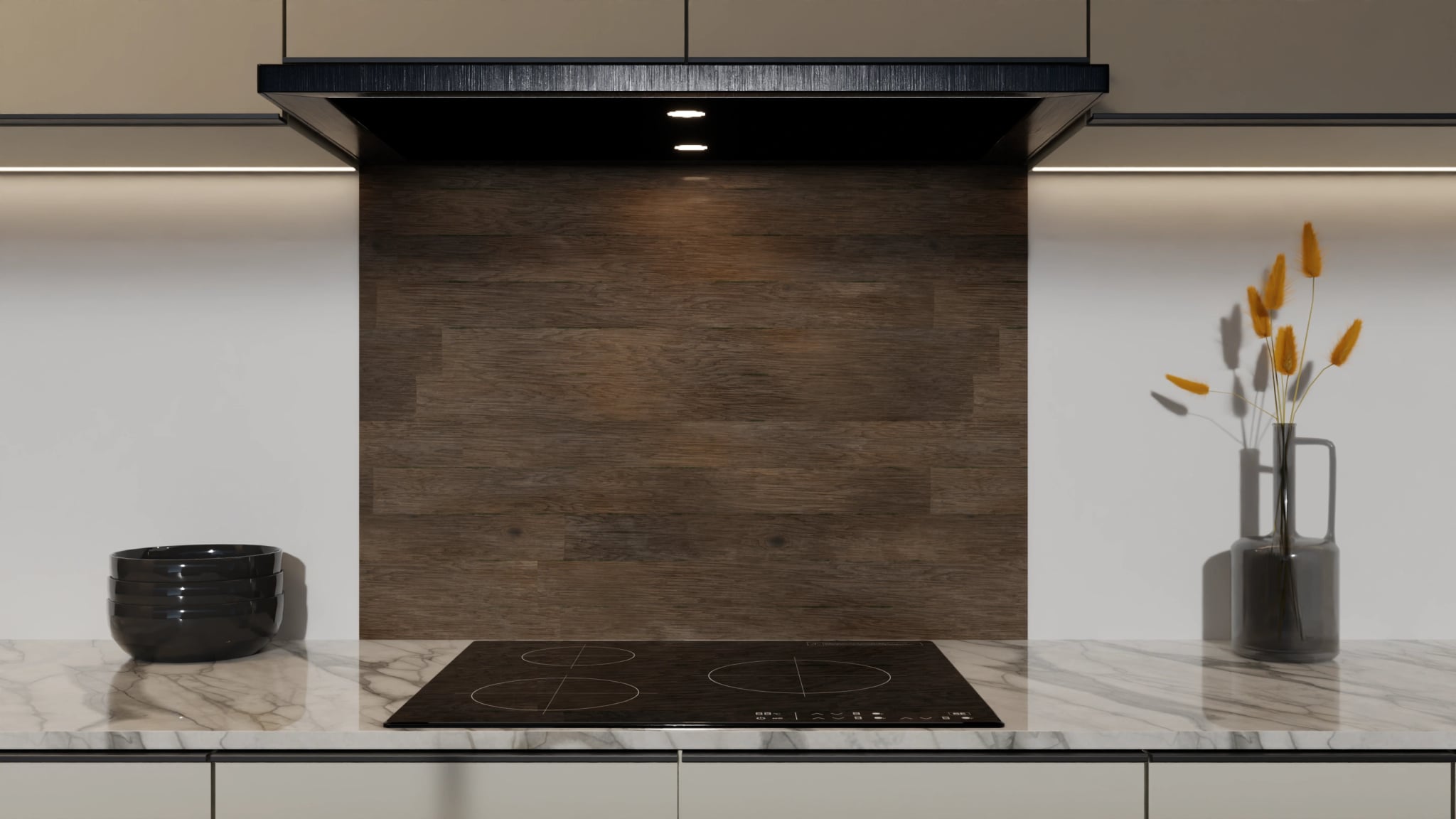 Spritzschutz - Holz Planken Grau – Bild 5