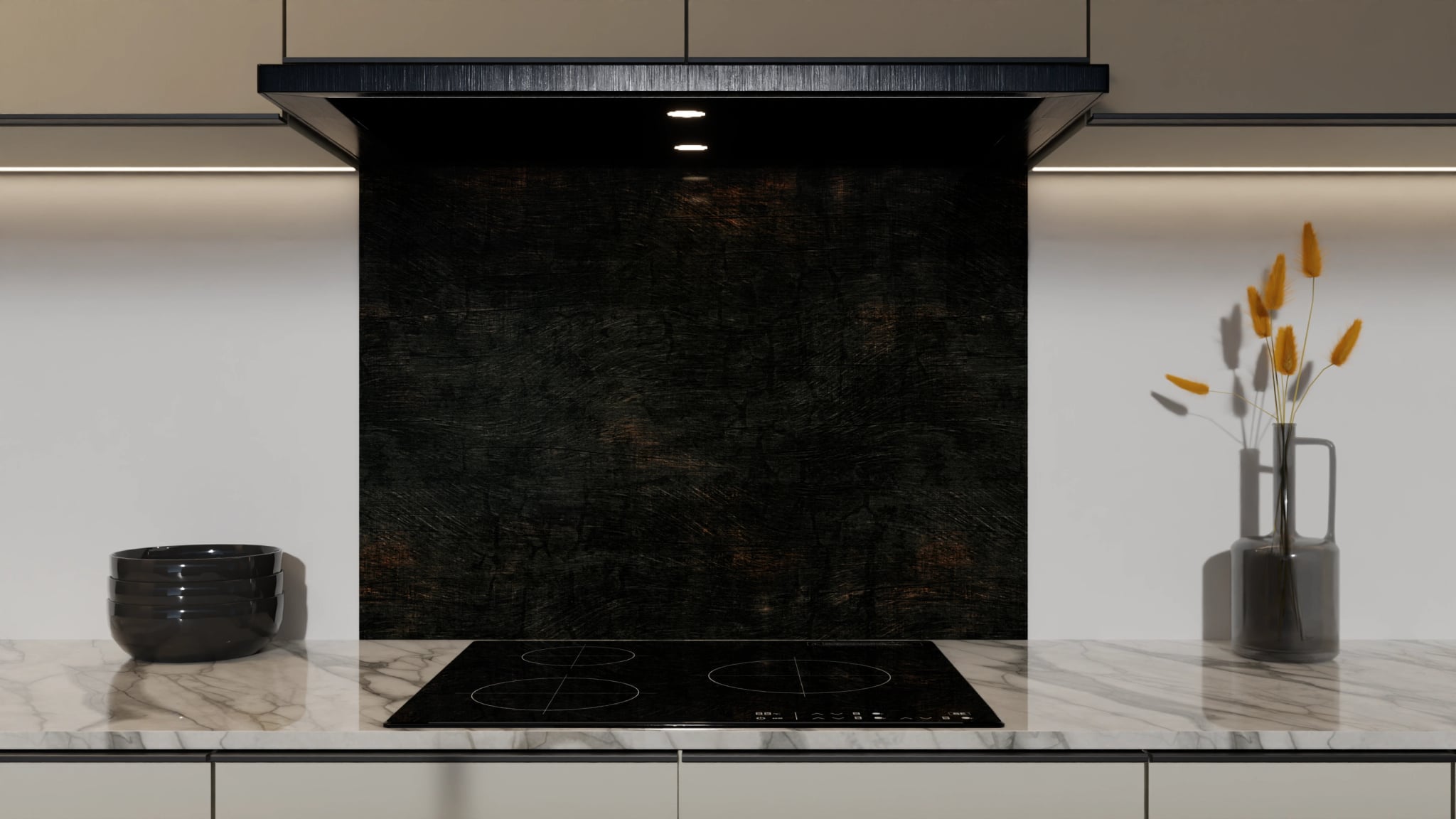 Spritzschutz - Holz Bemalt Schwarz – Bild 5