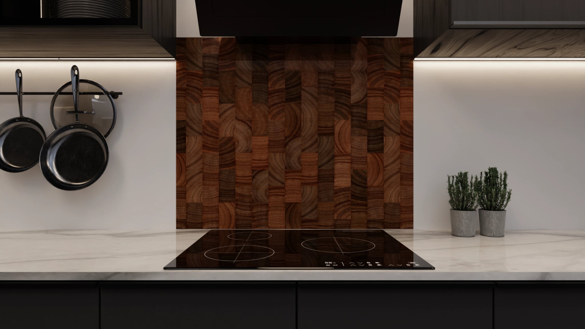 Spritzschutz - Hirnholz Mosaik Dunkel – Bild 3