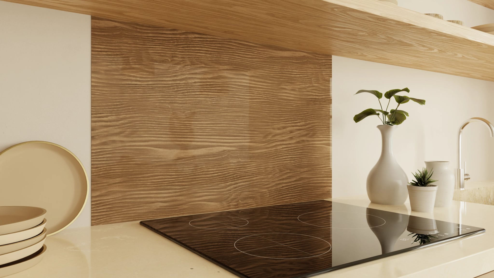 Spritzschutz - Holz Kiefer Braun – Bild 2