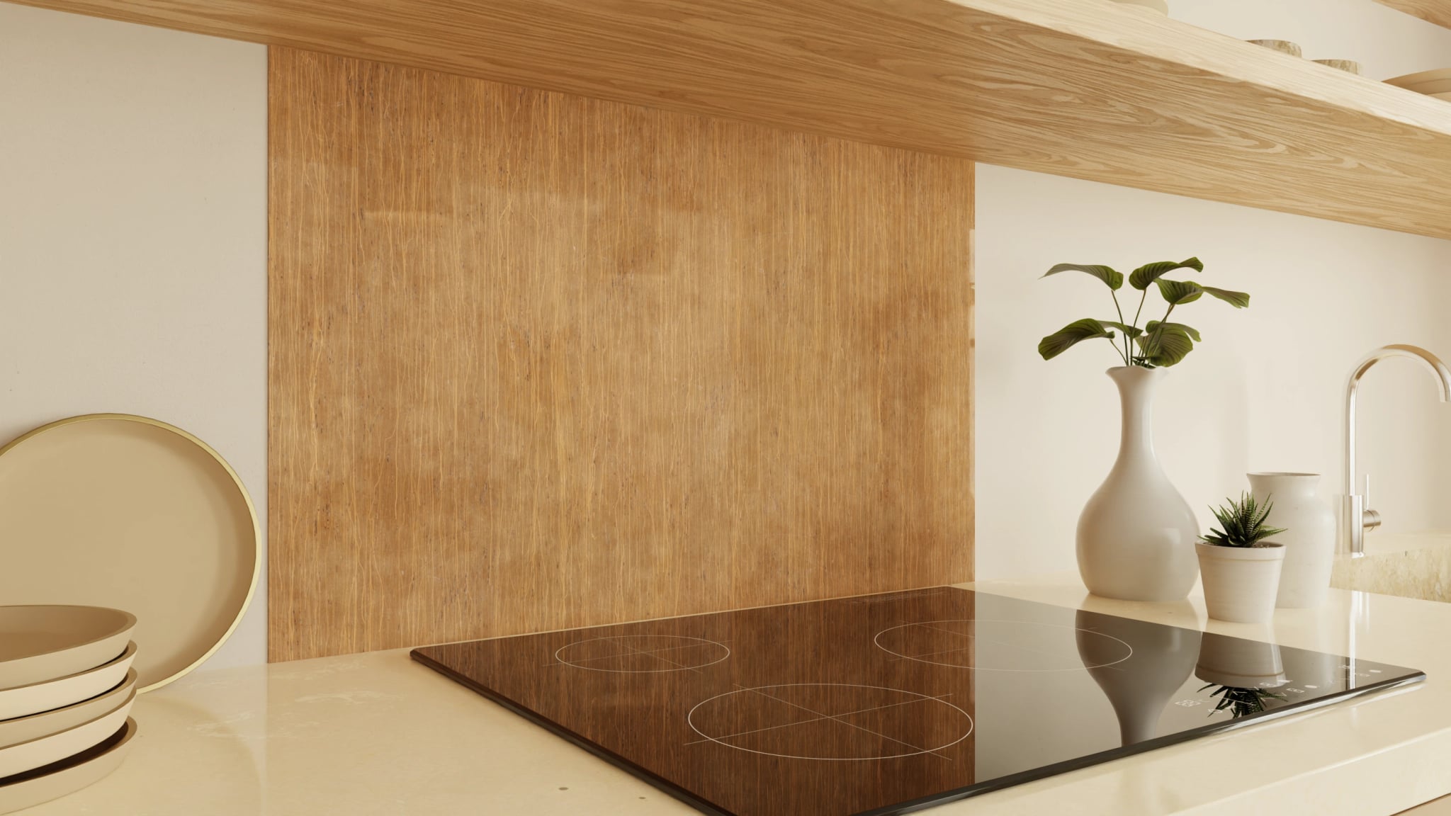 Spritzschutz - Holz Teak Kupfer – Bild 2