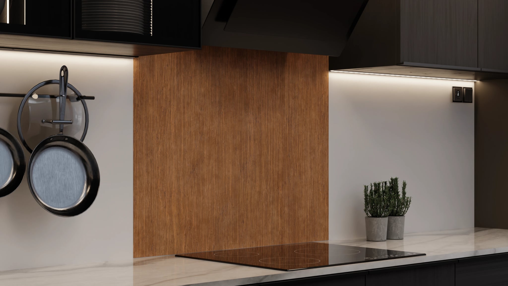 Spritzschutz - Holz Teak Kupfer – Bild 4