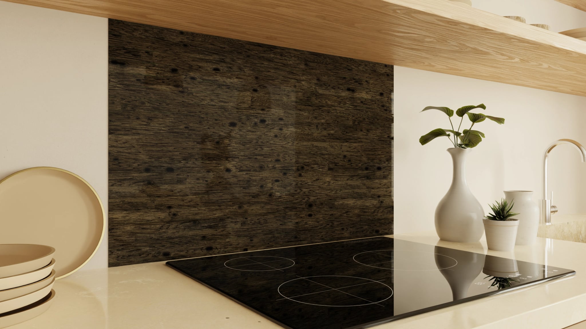 Spritzschutz - Holz Planken Dunkel – Bild 2
