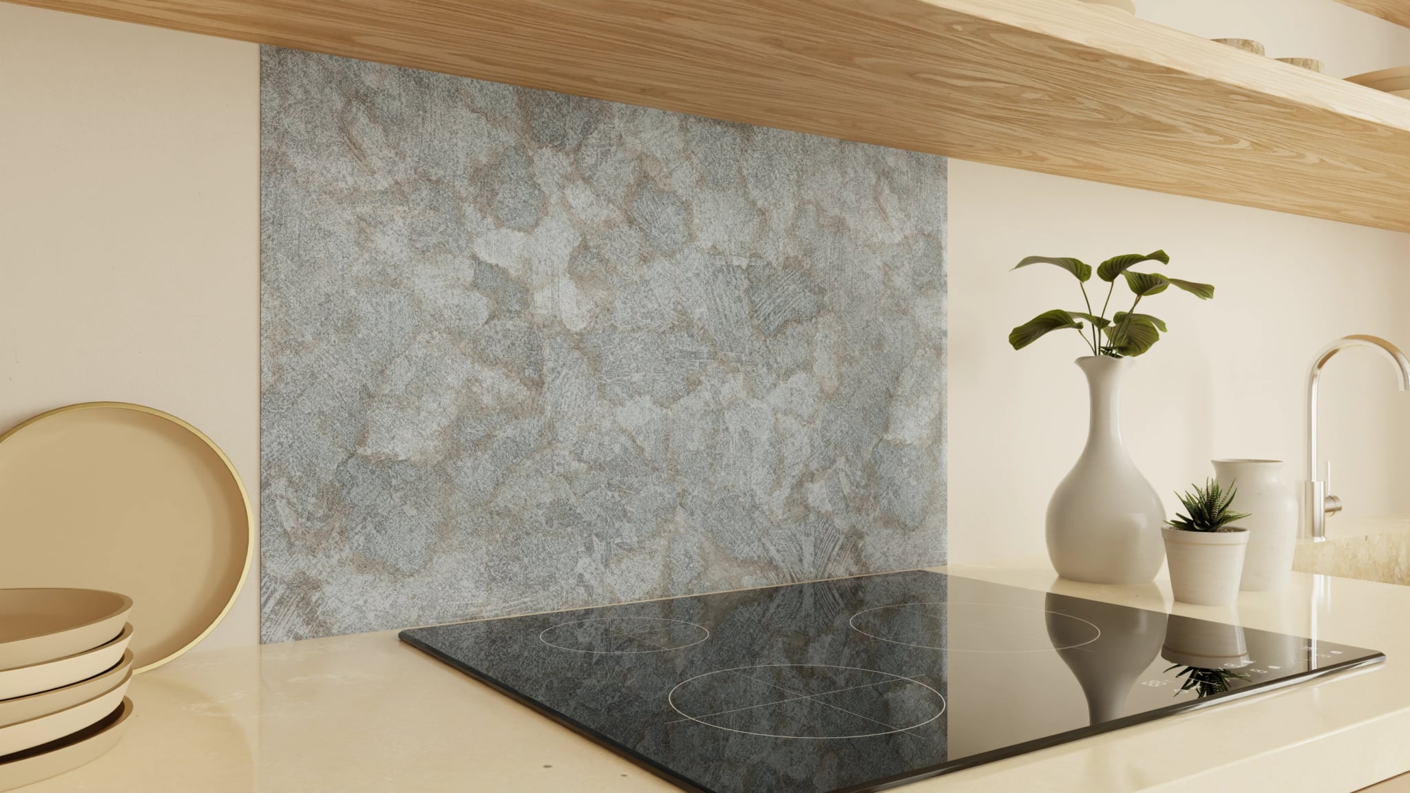 Spritzschutz - Beton Blaugrau Strukturiert – Bild 2