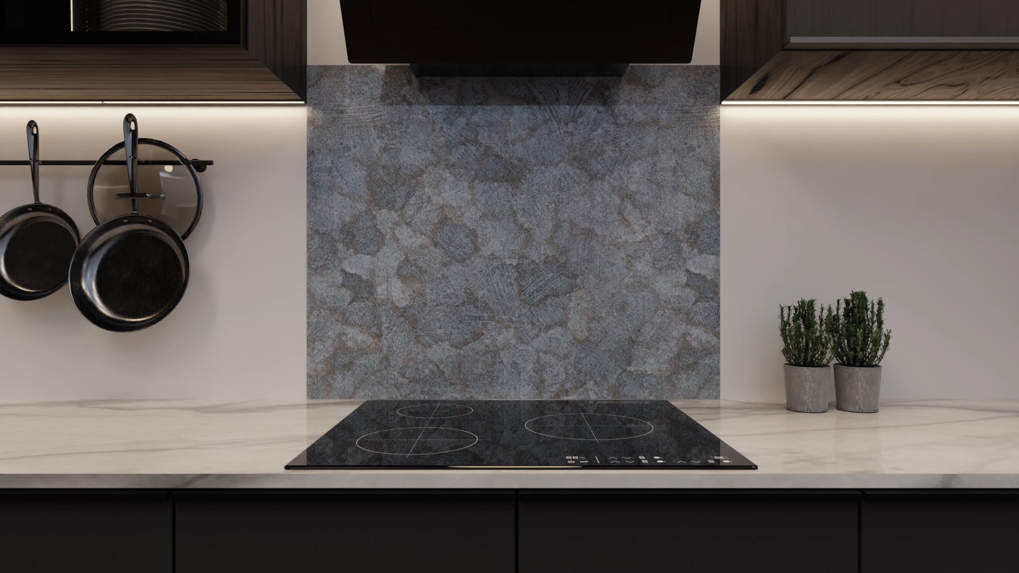 Spritzschutz - Beton Blaugrau Strukturiert – Bild 3