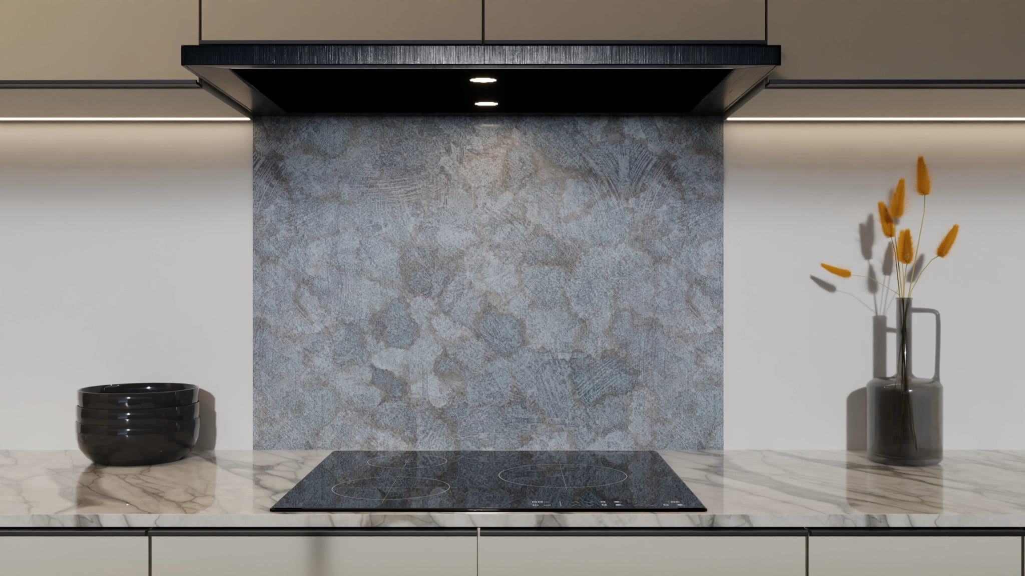 Spritzschutz - Beton Blaugrau Strukturiert – Bild 5