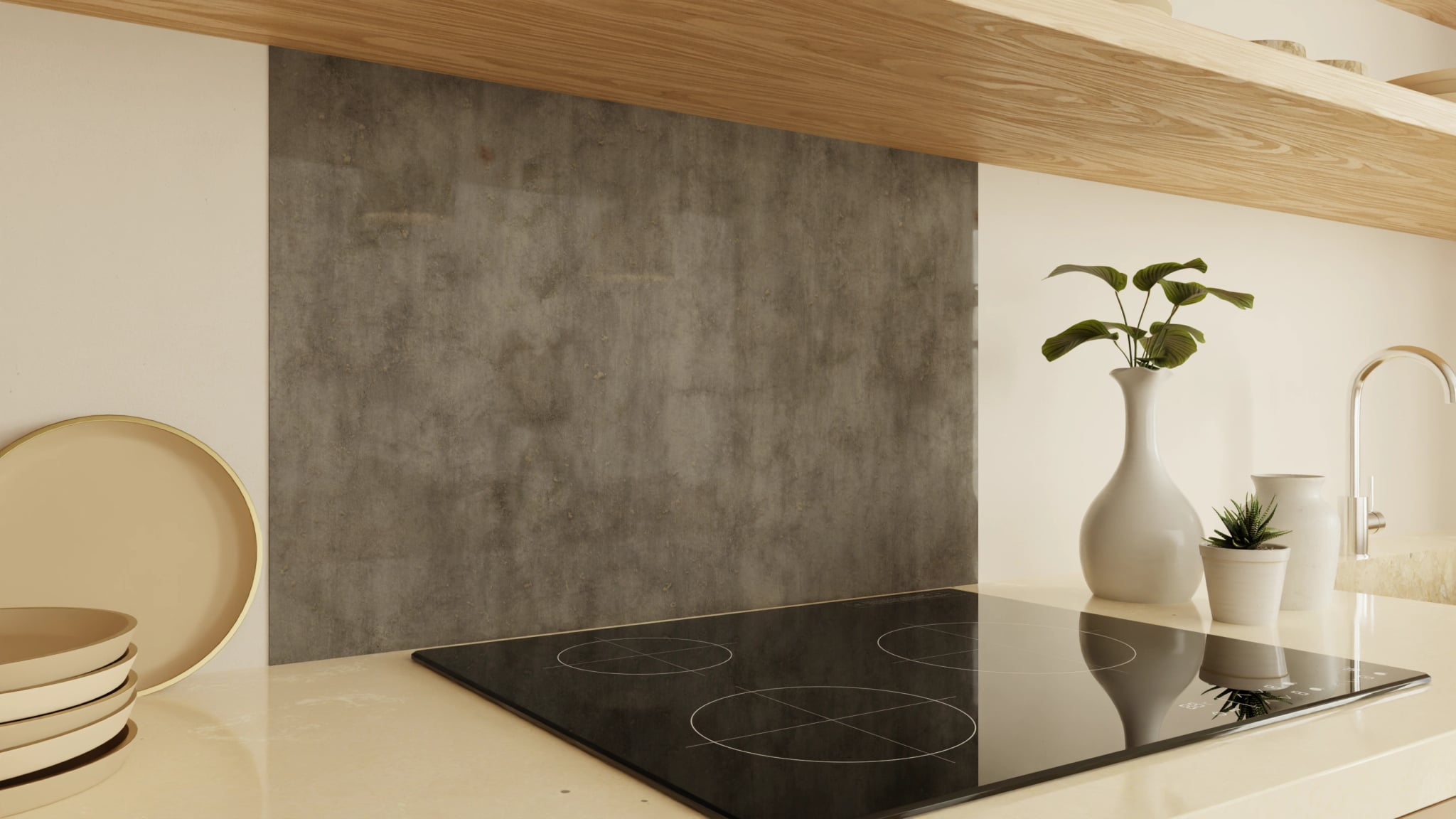 Spritzschutz - Beton Anthrazit Glatt – Bild 2
