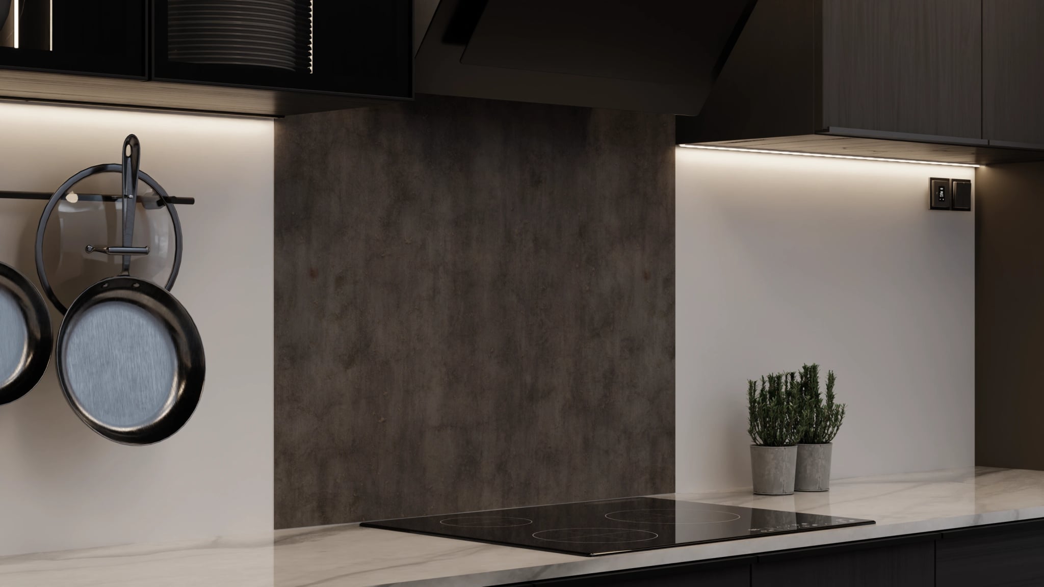Spritzschutz - Beton Anthrazit Glatt – Bild 4
