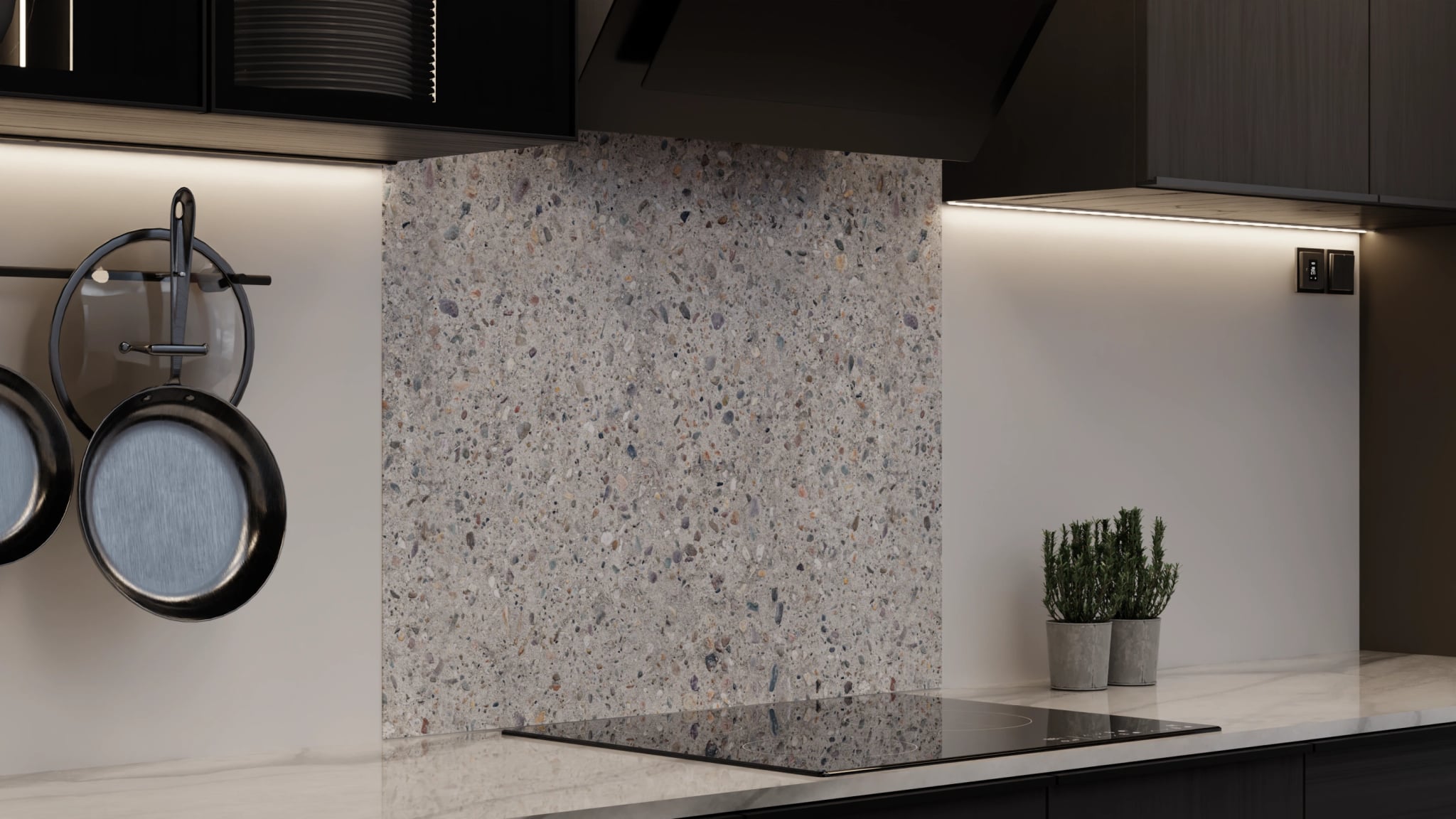Spritzschutz - Beton Kiesel Hell – Bild 4
