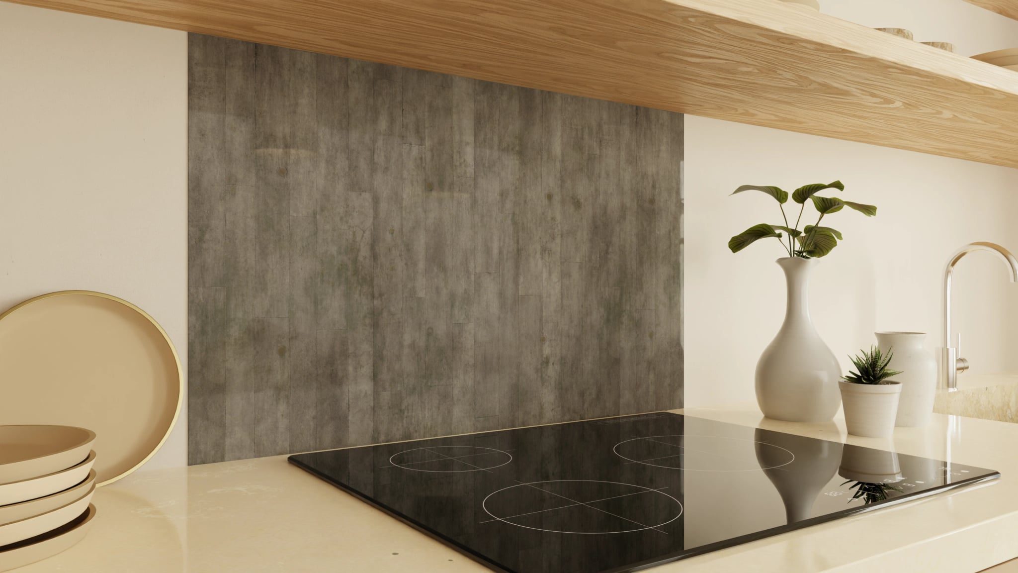 Spritzschutz - Beton Tafel Dunkel – Bild 2