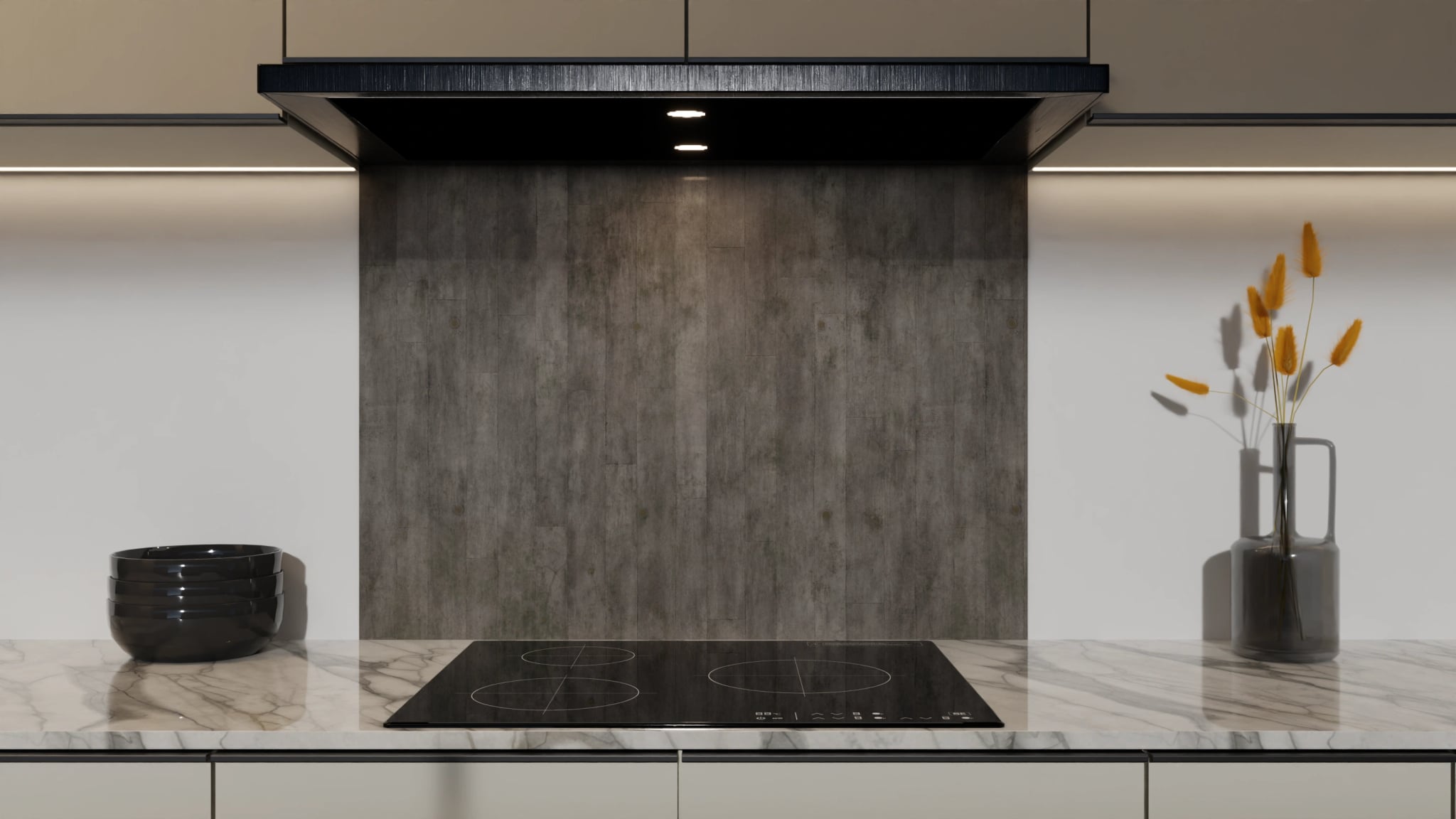 Spritzschutz - Beton Tafel Dunkel – Bild 5