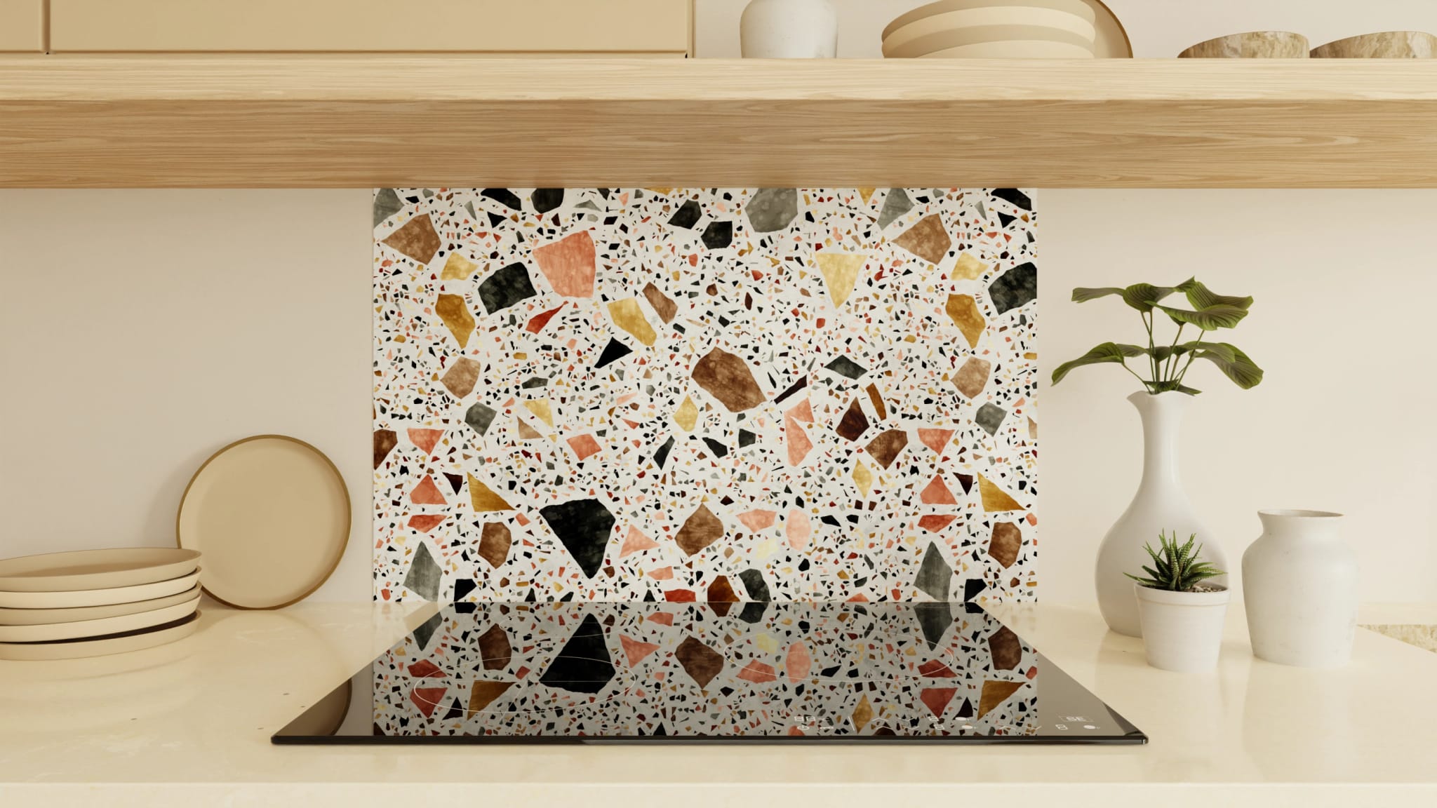 Spritzschutz - Terrazzo Gold-Terrakotta