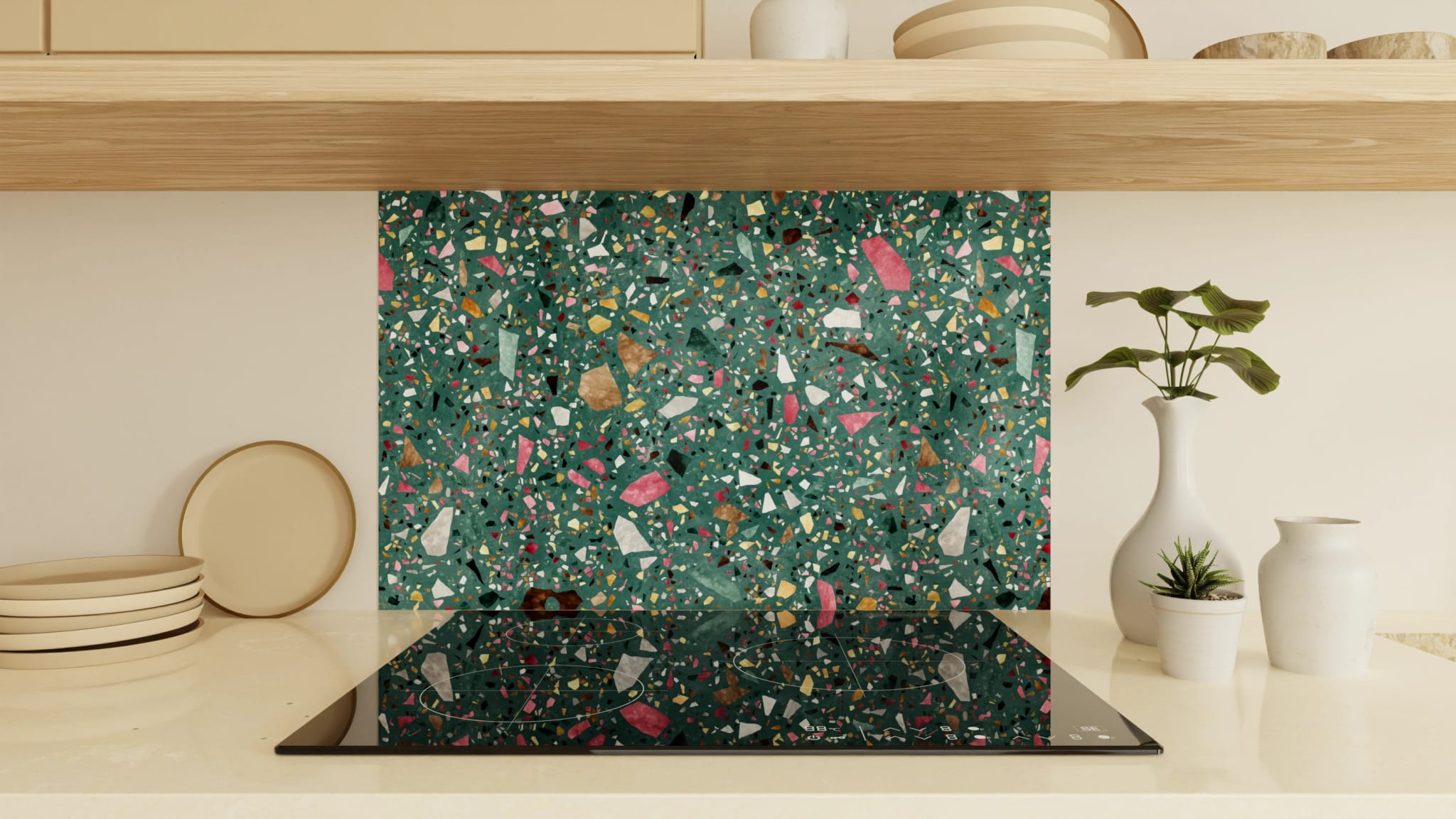Spritzschutz - Terrazzo Petrol Bunt