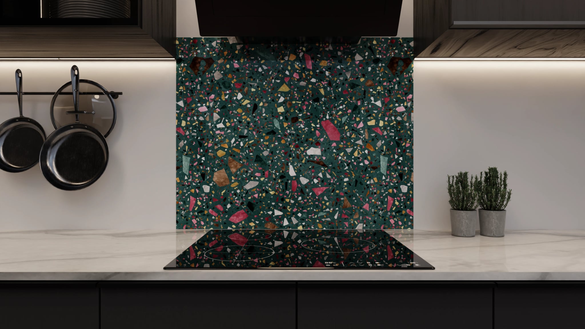 Spritzschutz - Terrazzo Petrol Bunt – Bild 3