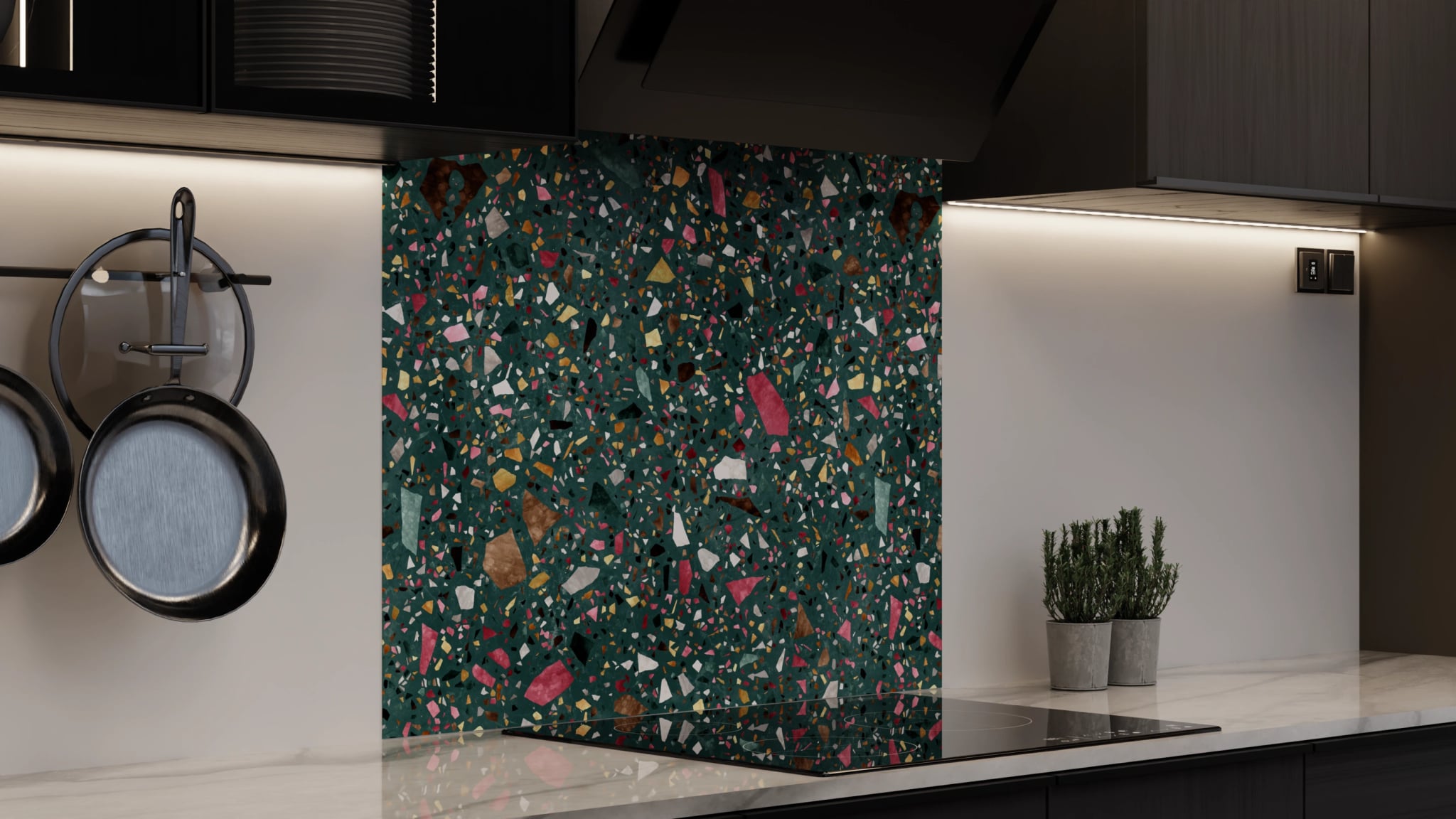 Spritzschutz - Terrazzo Petrol Bunt – Bild 4