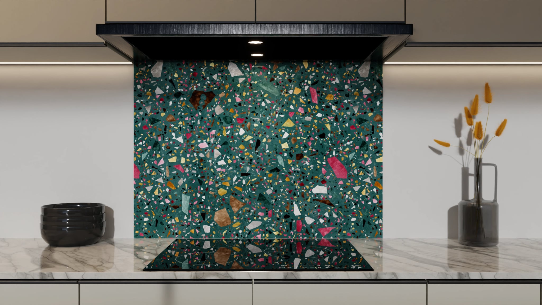 Spritzschutz - Terrazzo Petrol Bunt – Bild 5