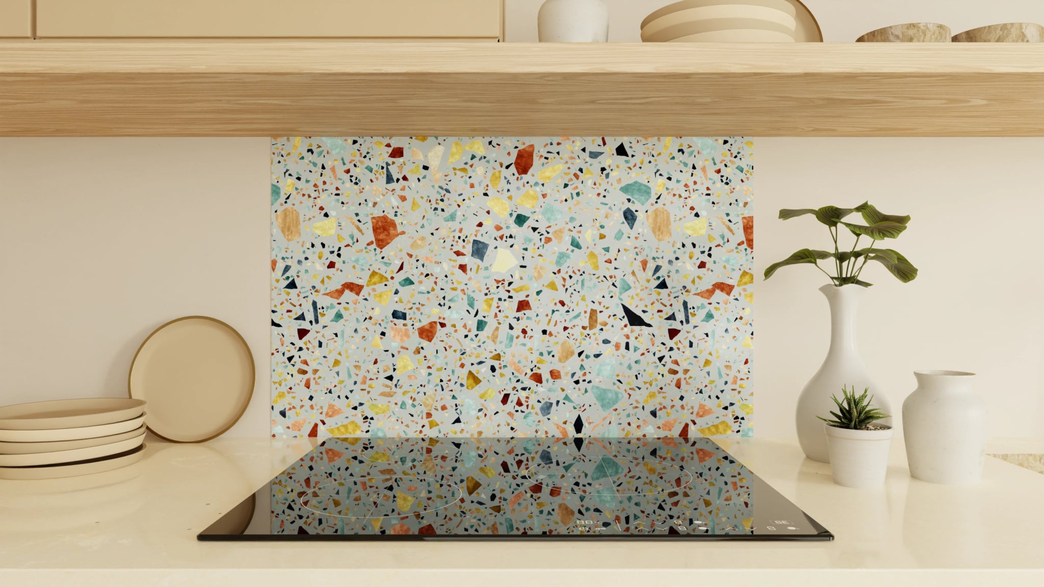 Spritzschutz - Terrazzo Konfetti Salbei – Bild 1