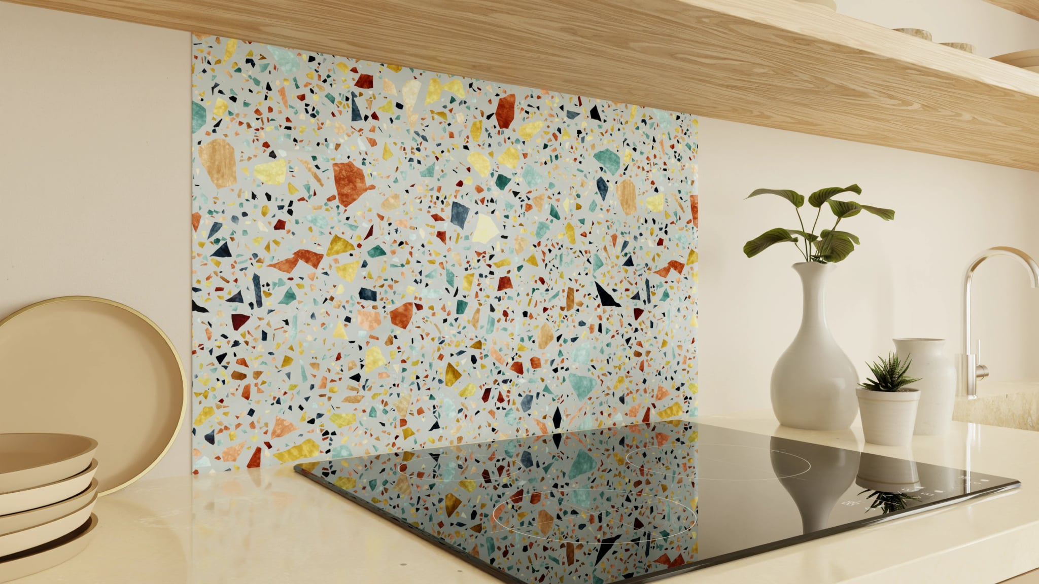 Spritzschutz - Terrazzo Konfetti Salbei – Bild 2