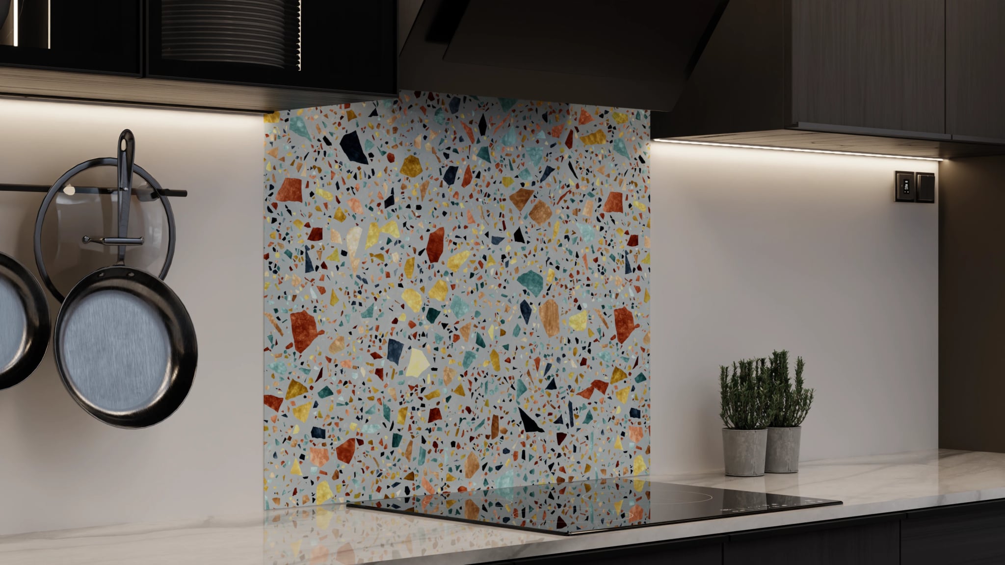 Spritzschutz - Terrazzo Konfetti Salbei – Bild 4