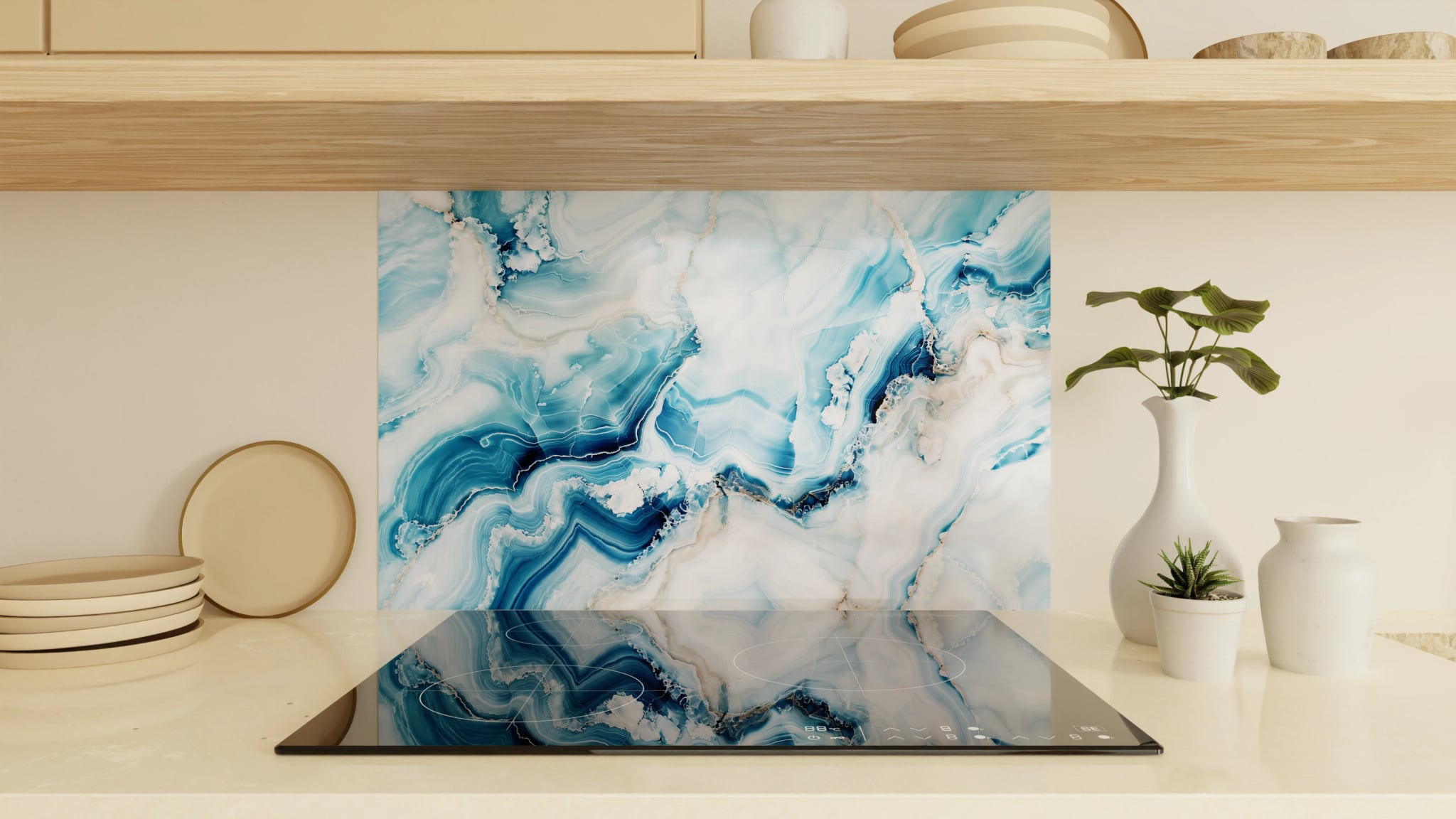 Spritzschutz - Onyx-Marmor Eisblau – Bild 1