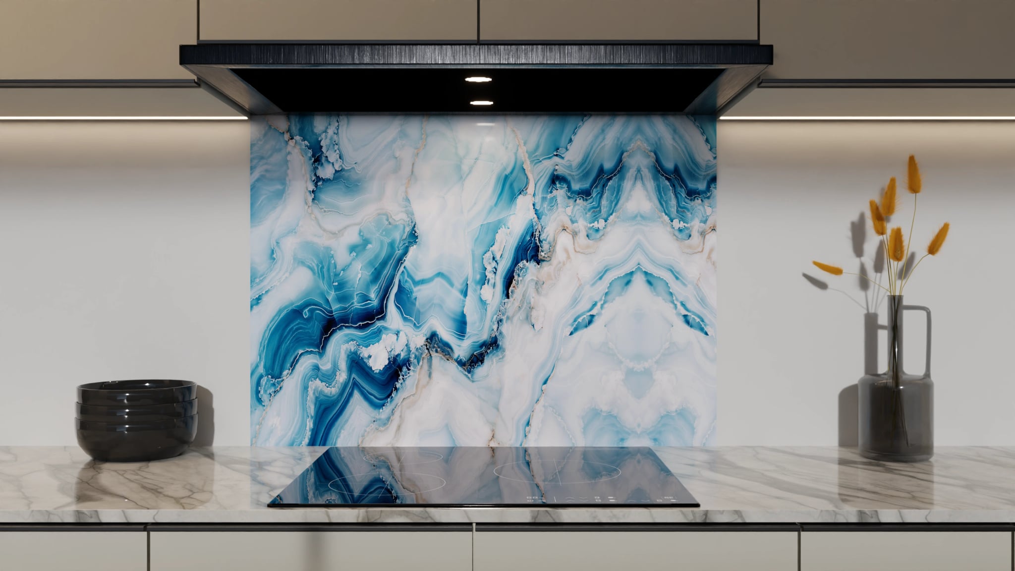 Spritzschutz - Onyx-Marmor Eisblau – Bild 5