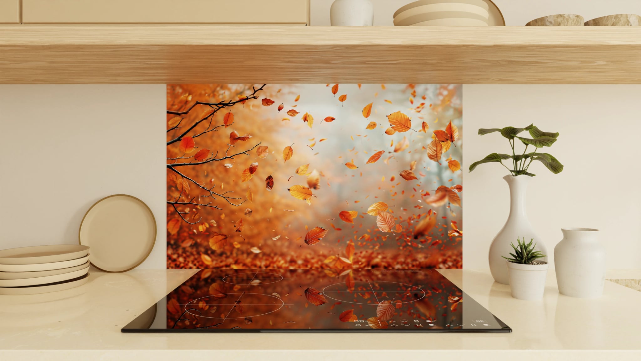 Spritzschutz - Herbstwald Laubwirbel – Bild 1