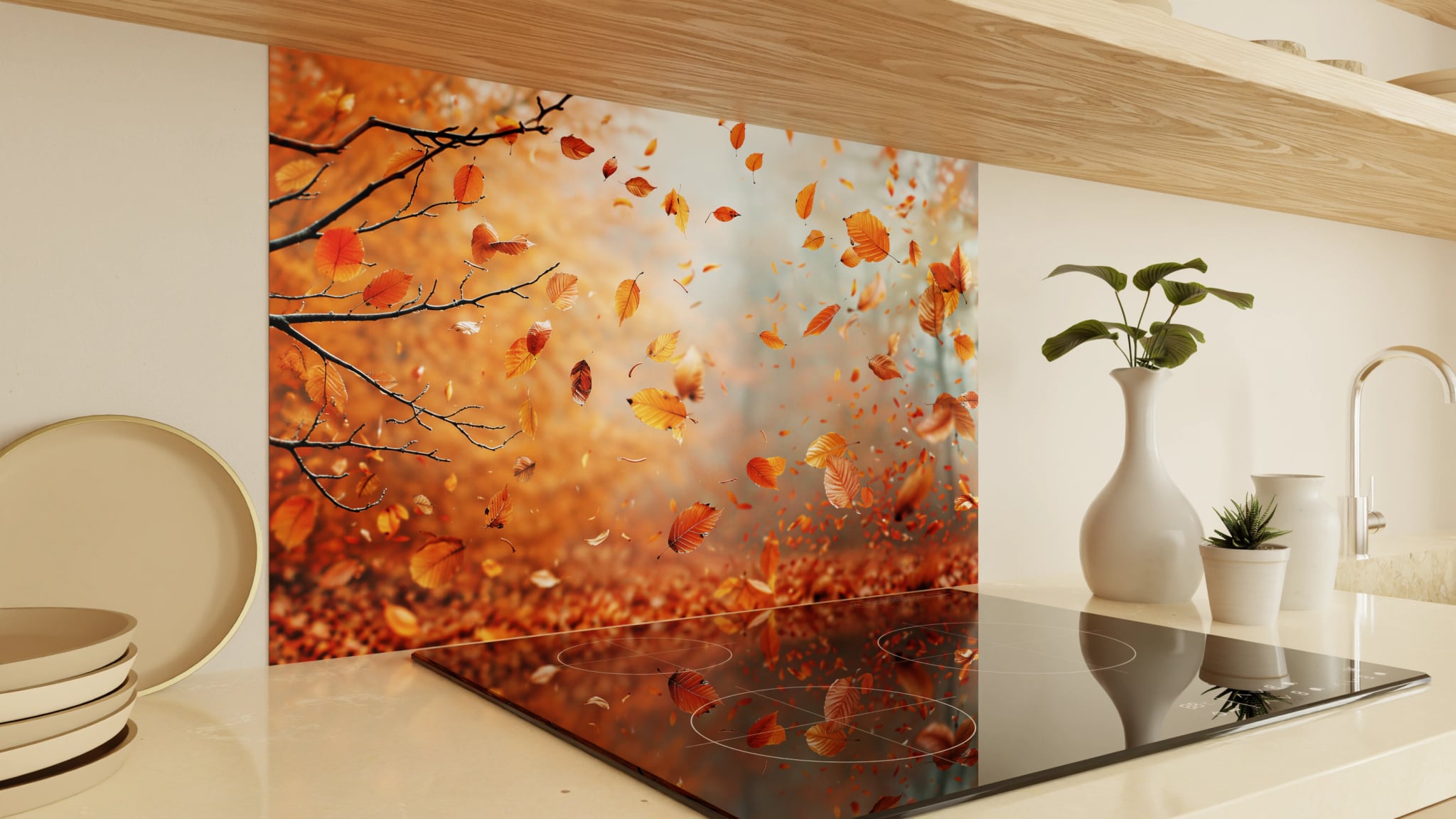 Spritzschutz - Herbstwald Laubwirbel – Bild 2