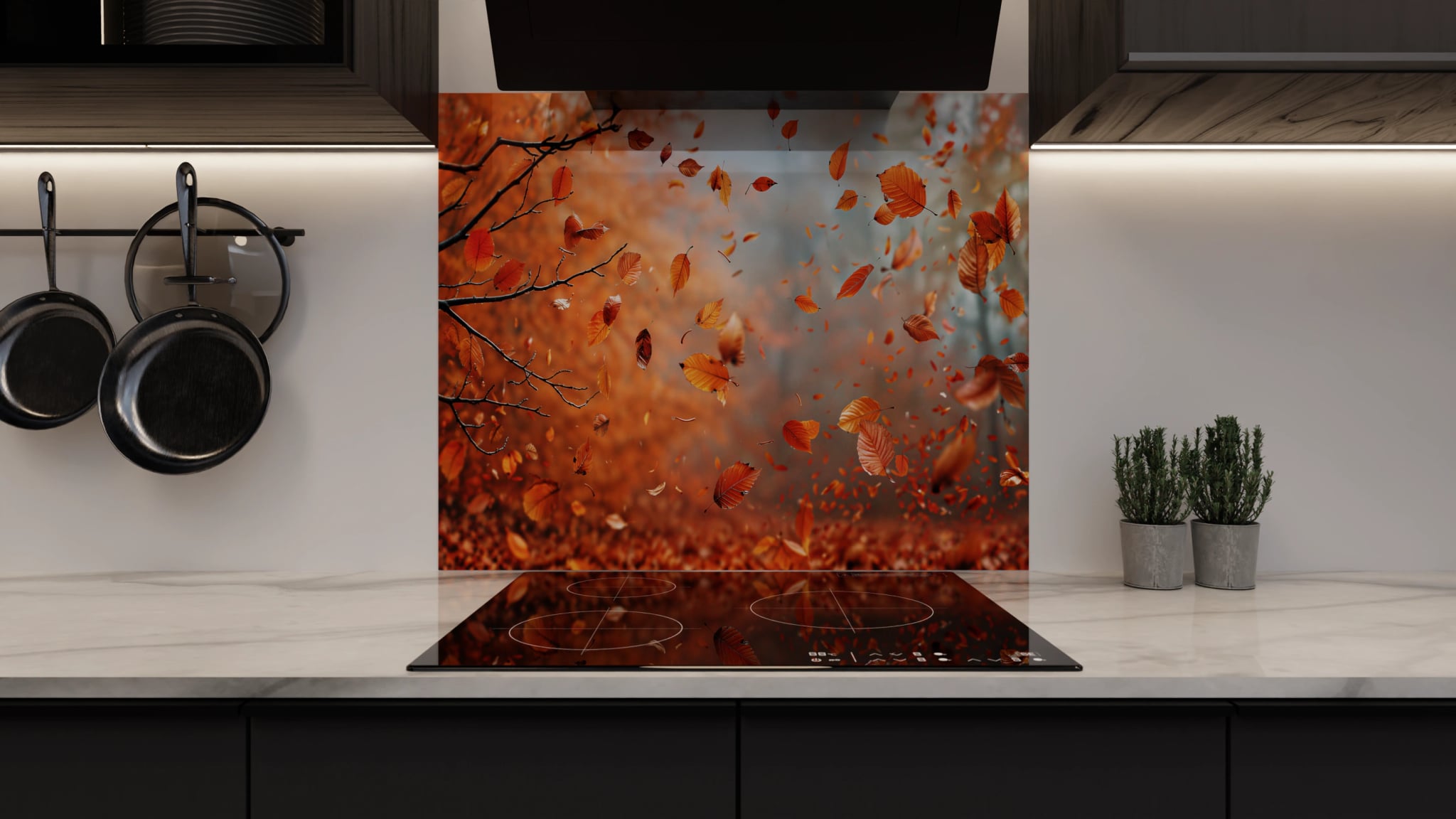 Spritzschutz - Herbstwald Laubwirbel – Bild 3
