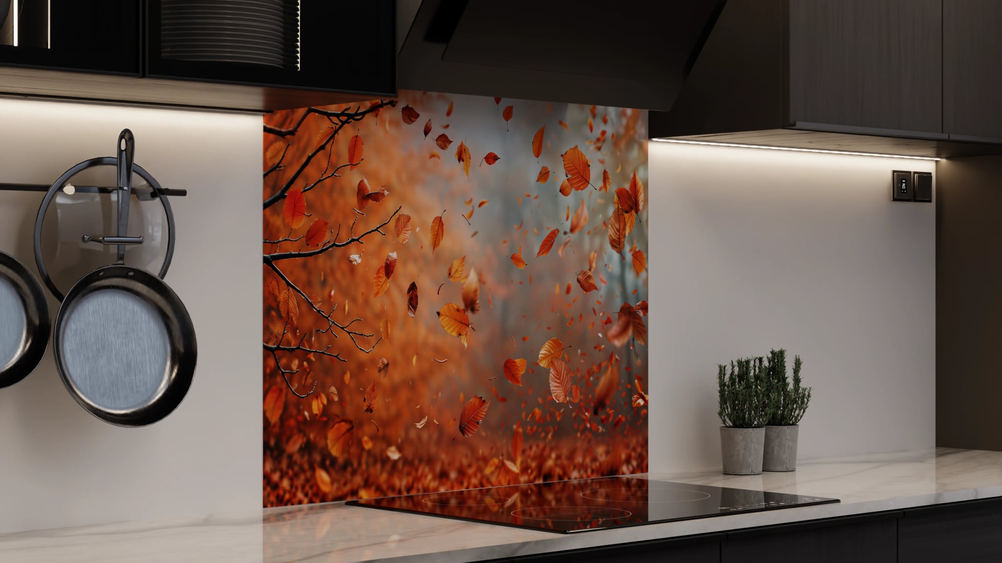 Spritzschutz - Herbstwald Laubwirbel – Bild 4