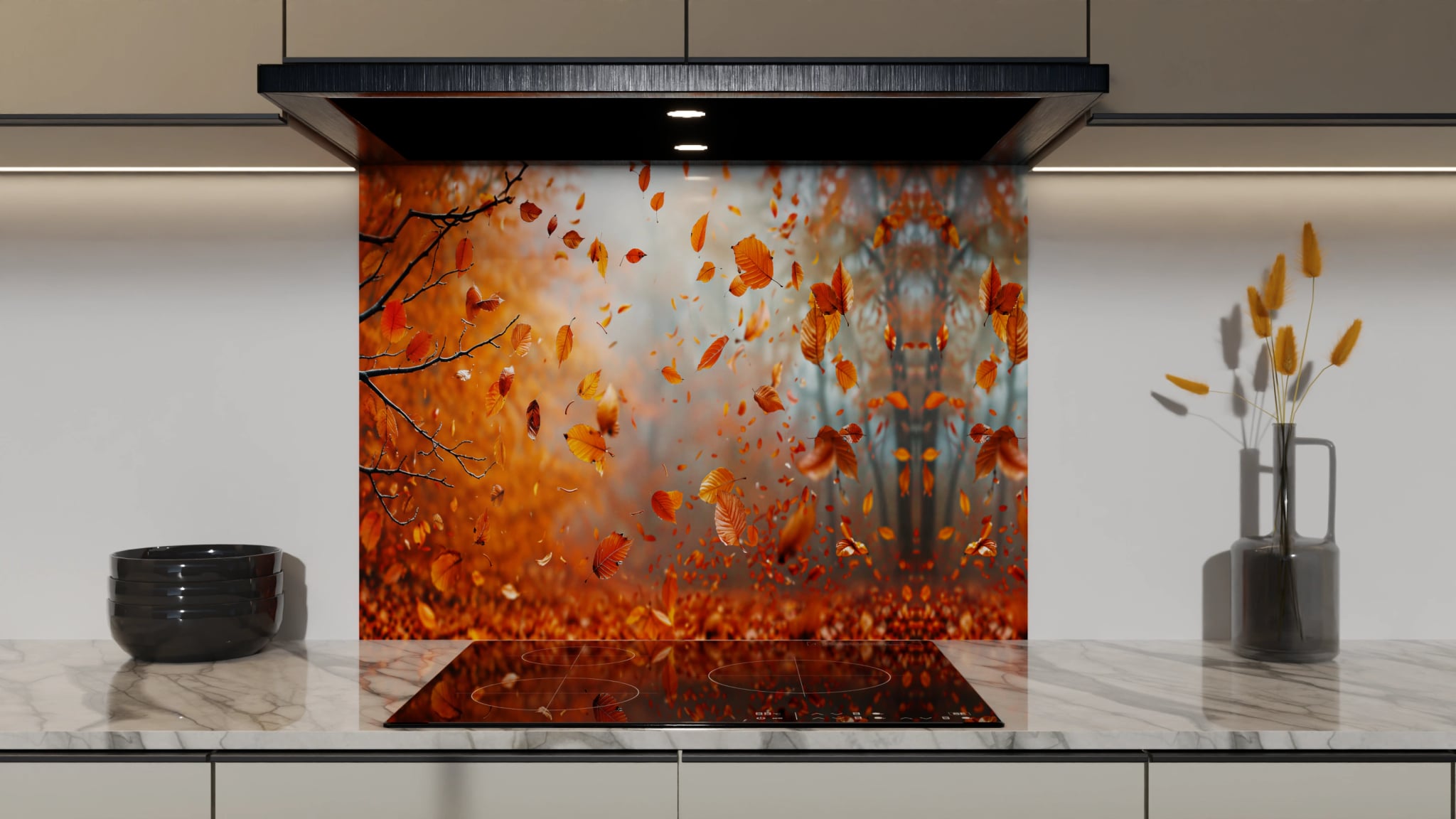 Spritzschutz - Herbstwald Laubwirbel – Bild 5